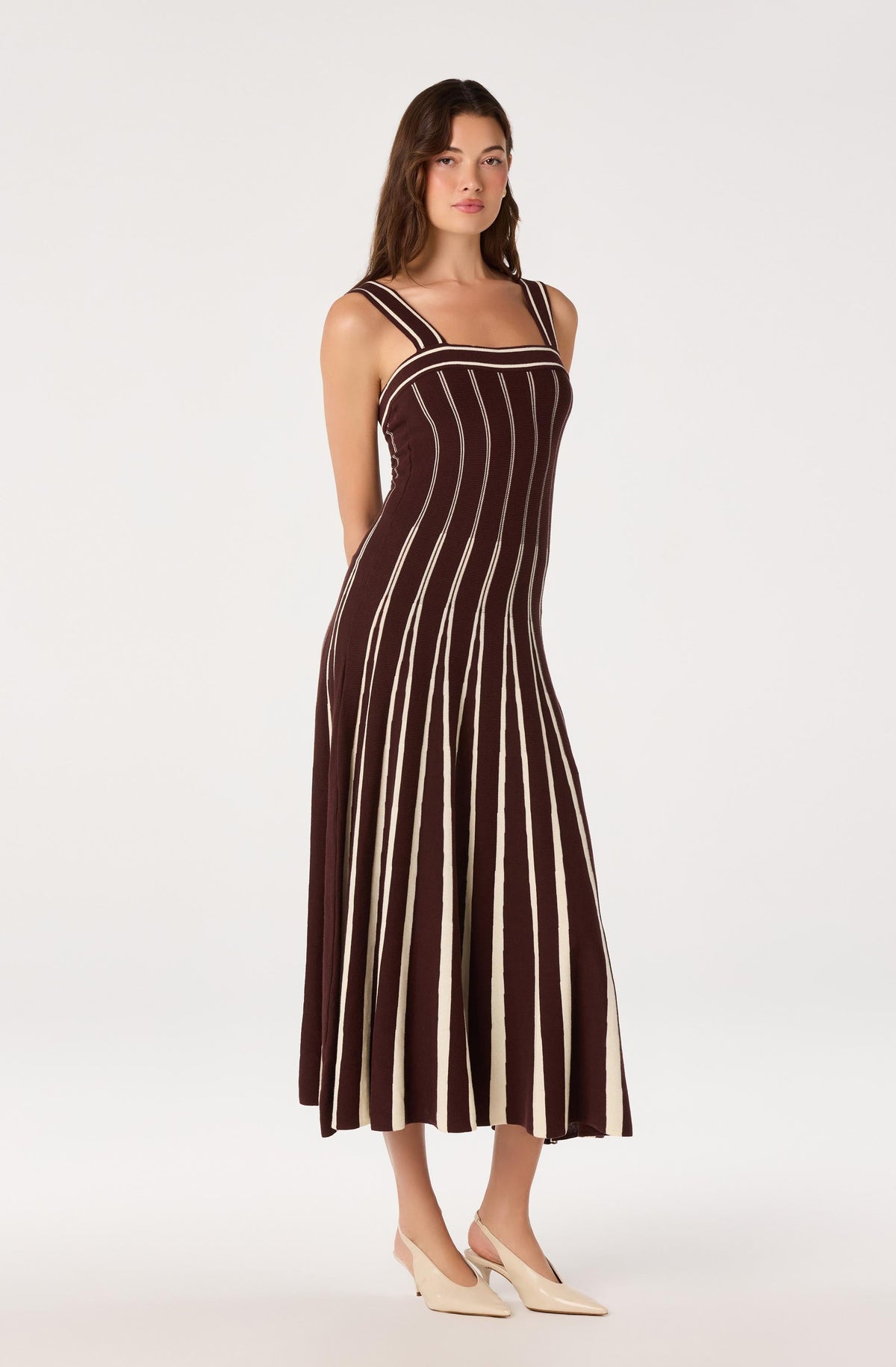 Marlen Striped Knit Maxi Dress