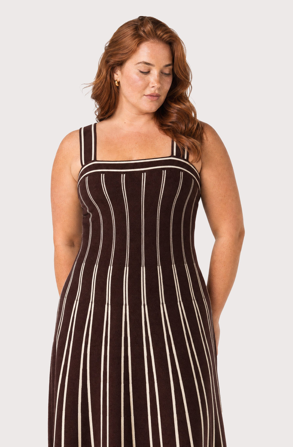 Marlen Striped Knit Maxi Dress