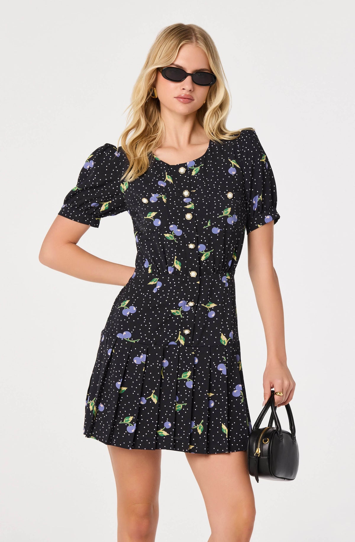 Brenlee Puff-Sleeve Mini Dress