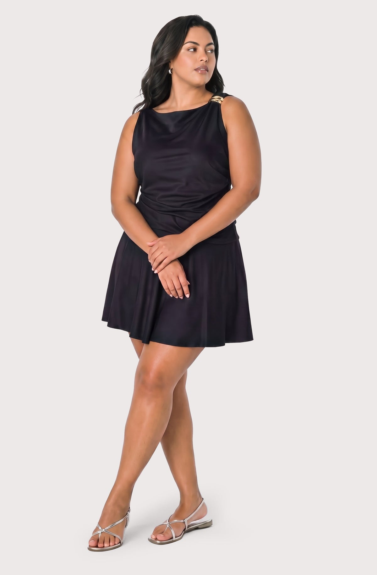 Violet Drop-Waist Mini Dress