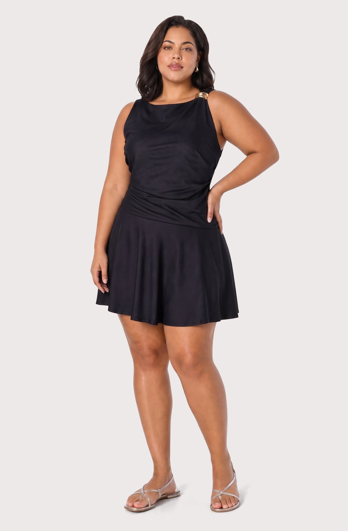 Violet Drop-Waist Mini Dress
