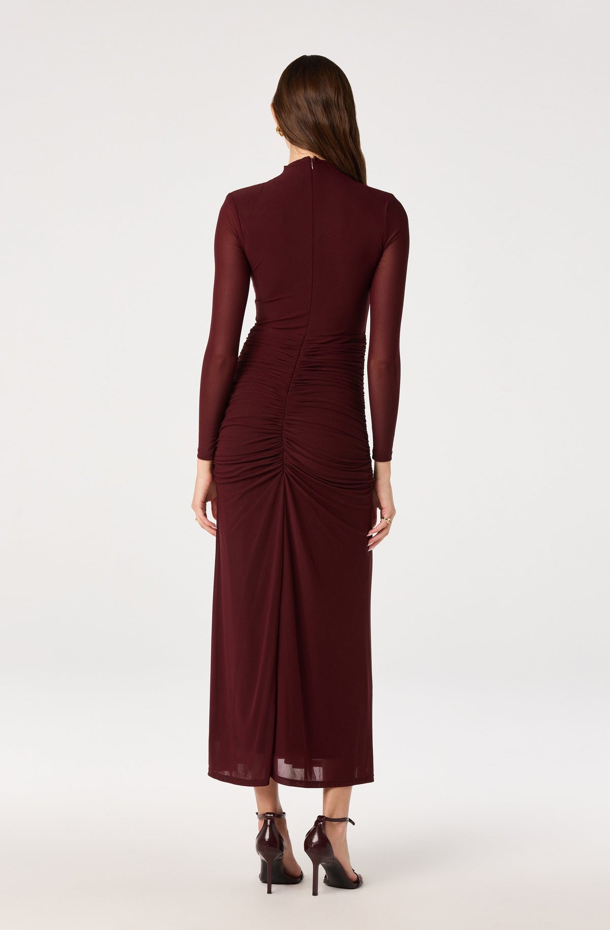 Romy Mock Neck Mesh Maxi Dress