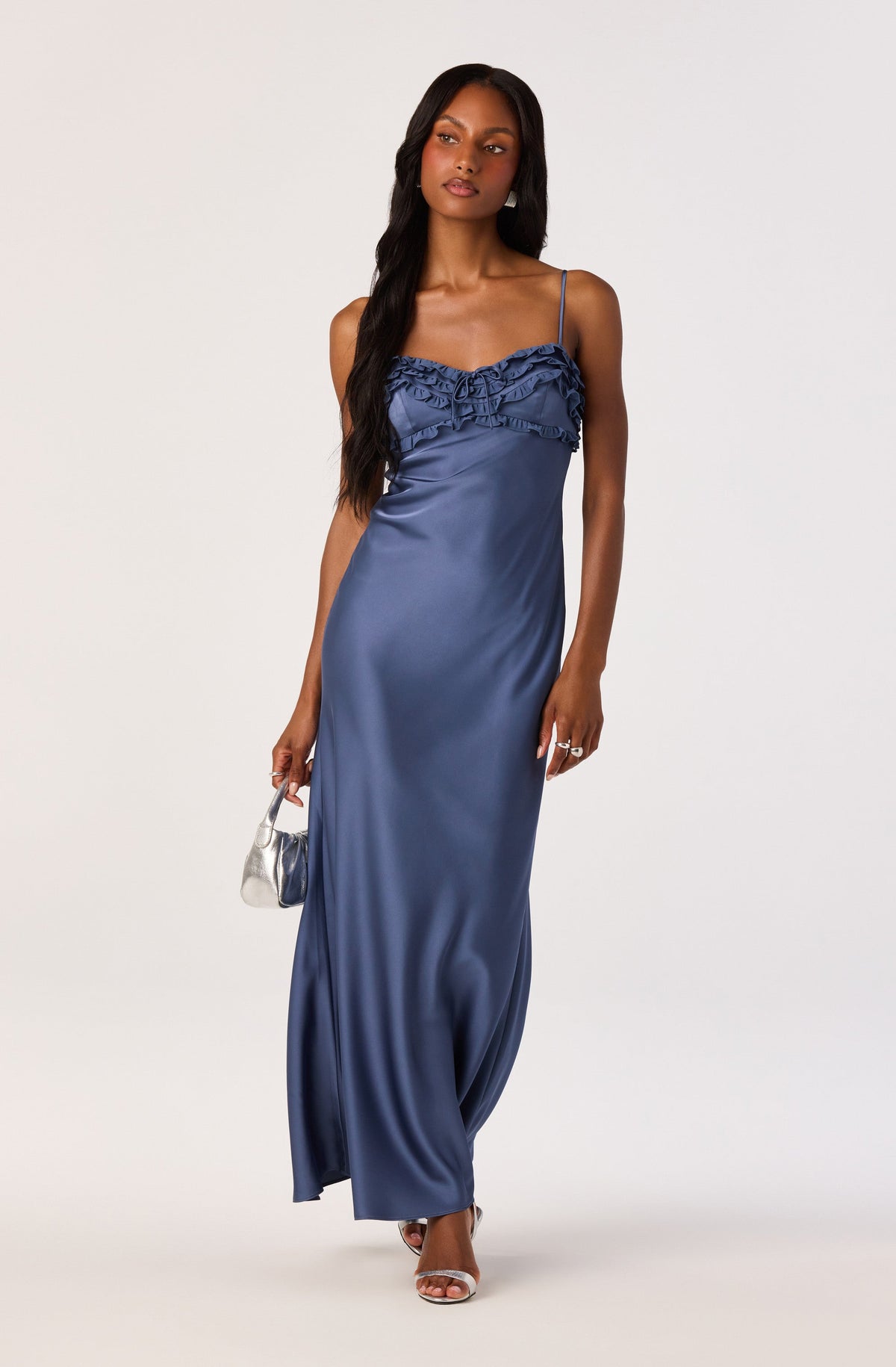 Jade Bow-Detail Satin Maxi Dress