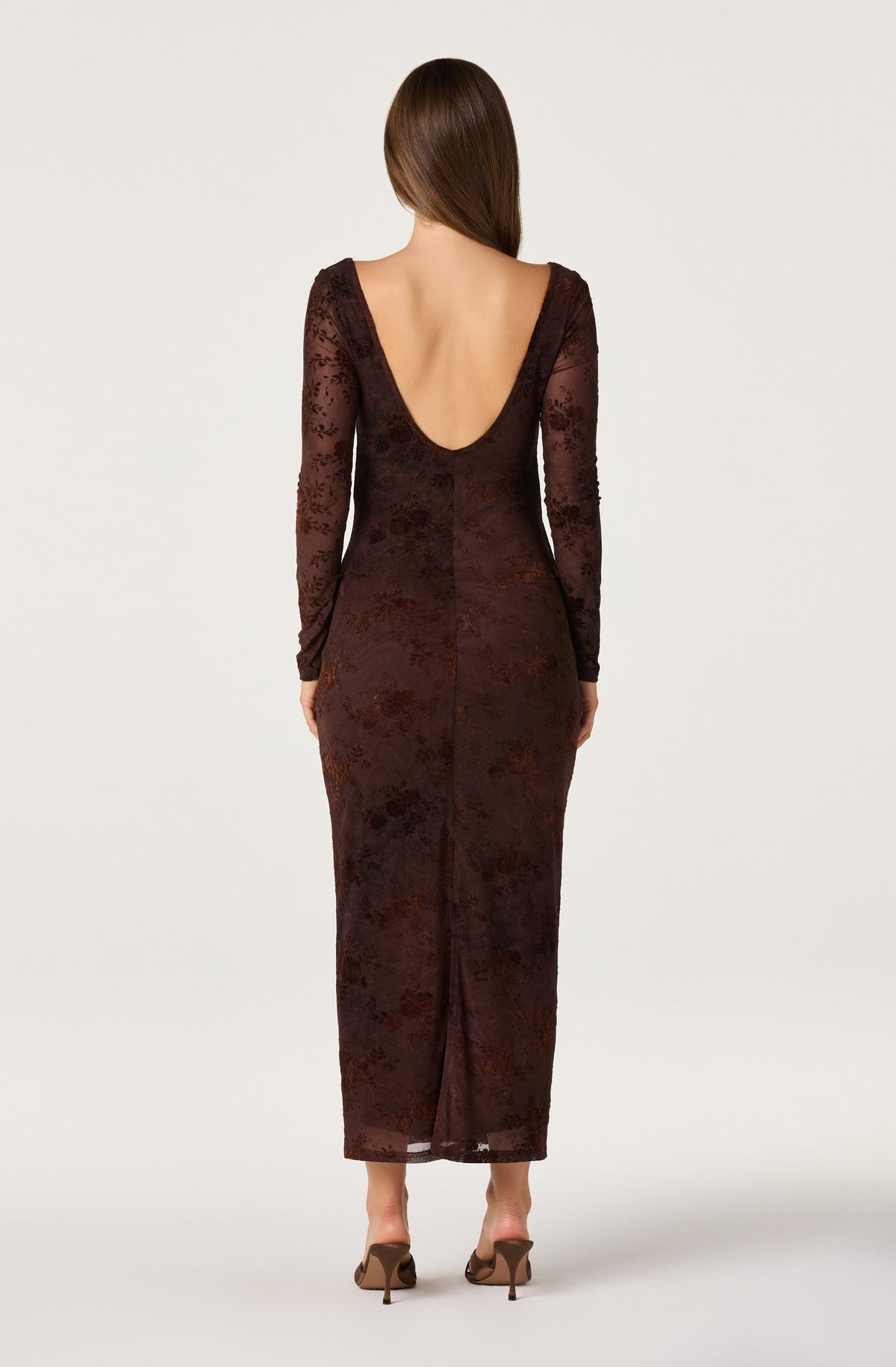 Syriah Burnout Floral Mesh Dress