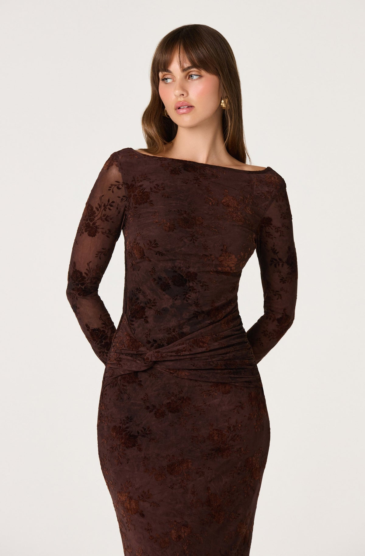 Syriah Burnout Floral Mesh Dress