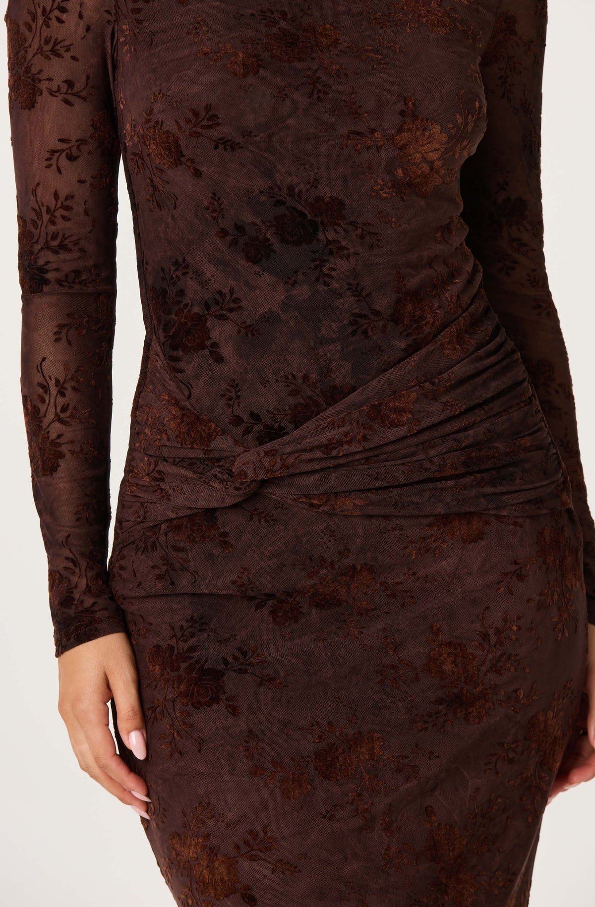 Syriah Burnout Floral Mesh Dress