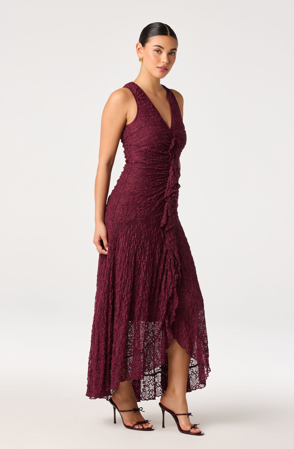 Casia Lace Ruffle Maxi Dress