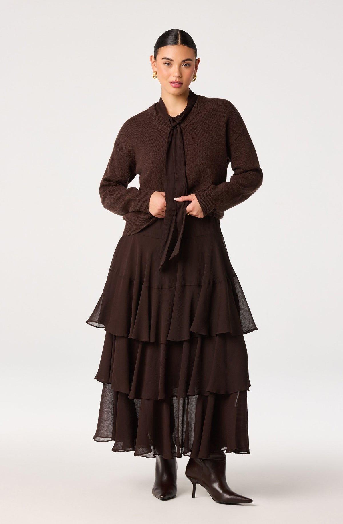 Katheryn Tie Neck Maxi Dress
