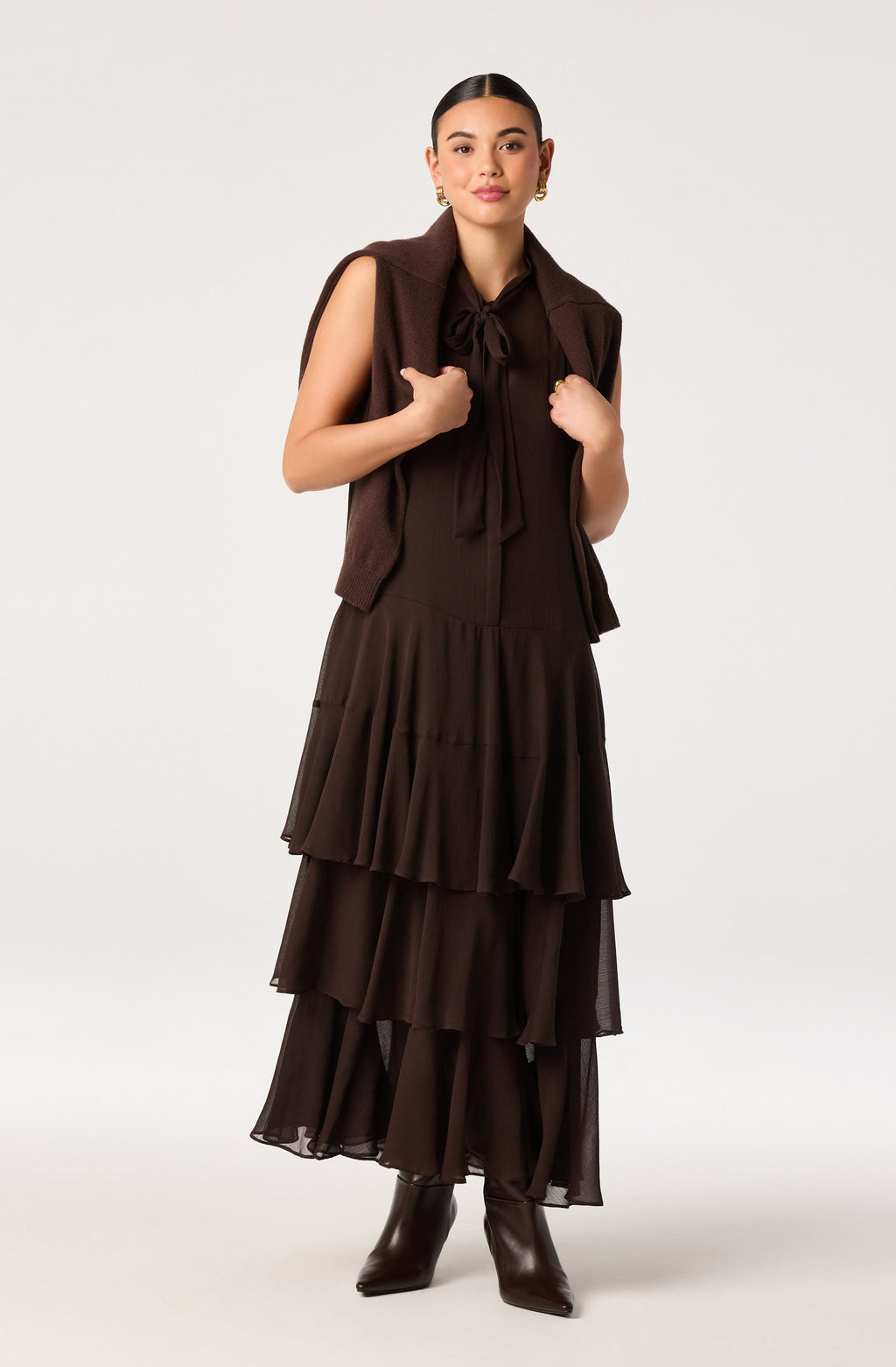 Katheryn Tie Neck Maxi Dress