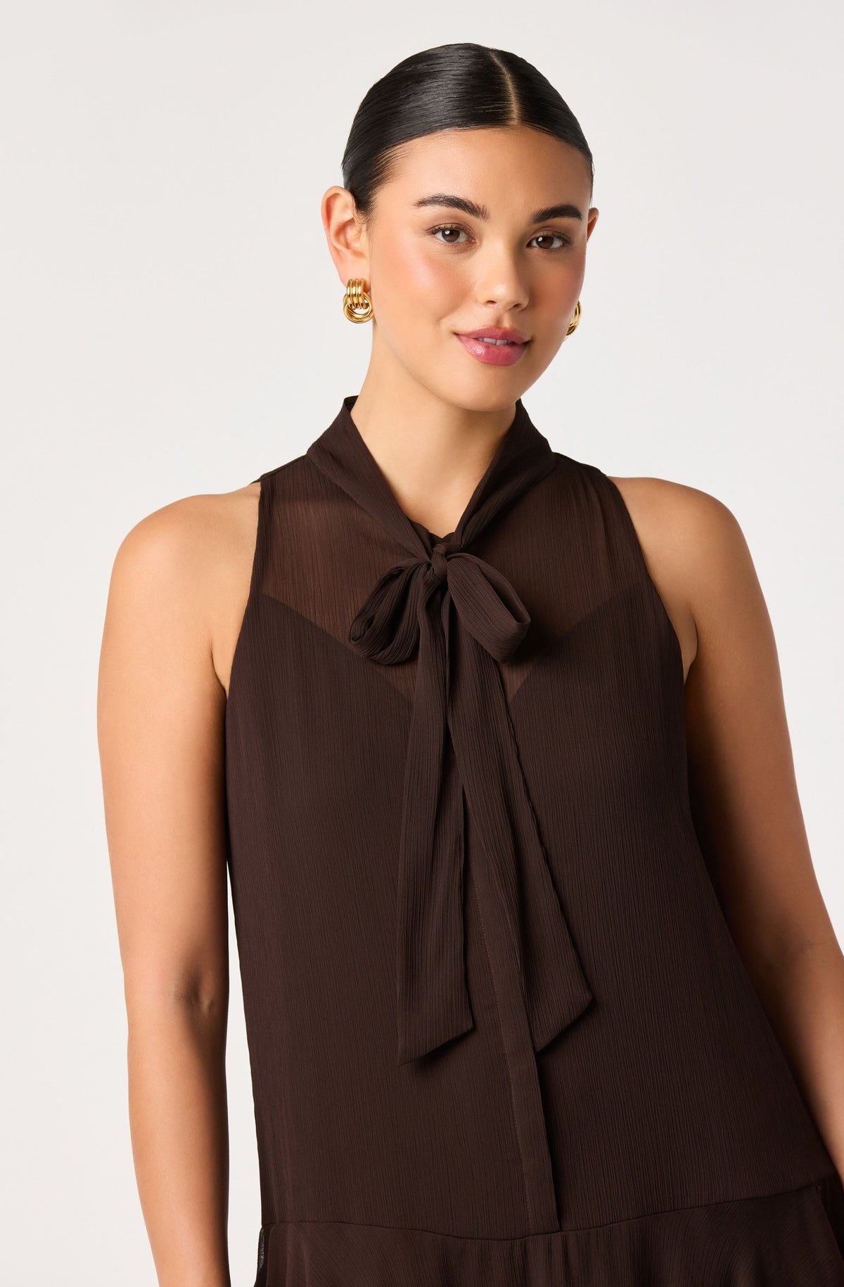 Katheryn Tie Neck Maxi Dress