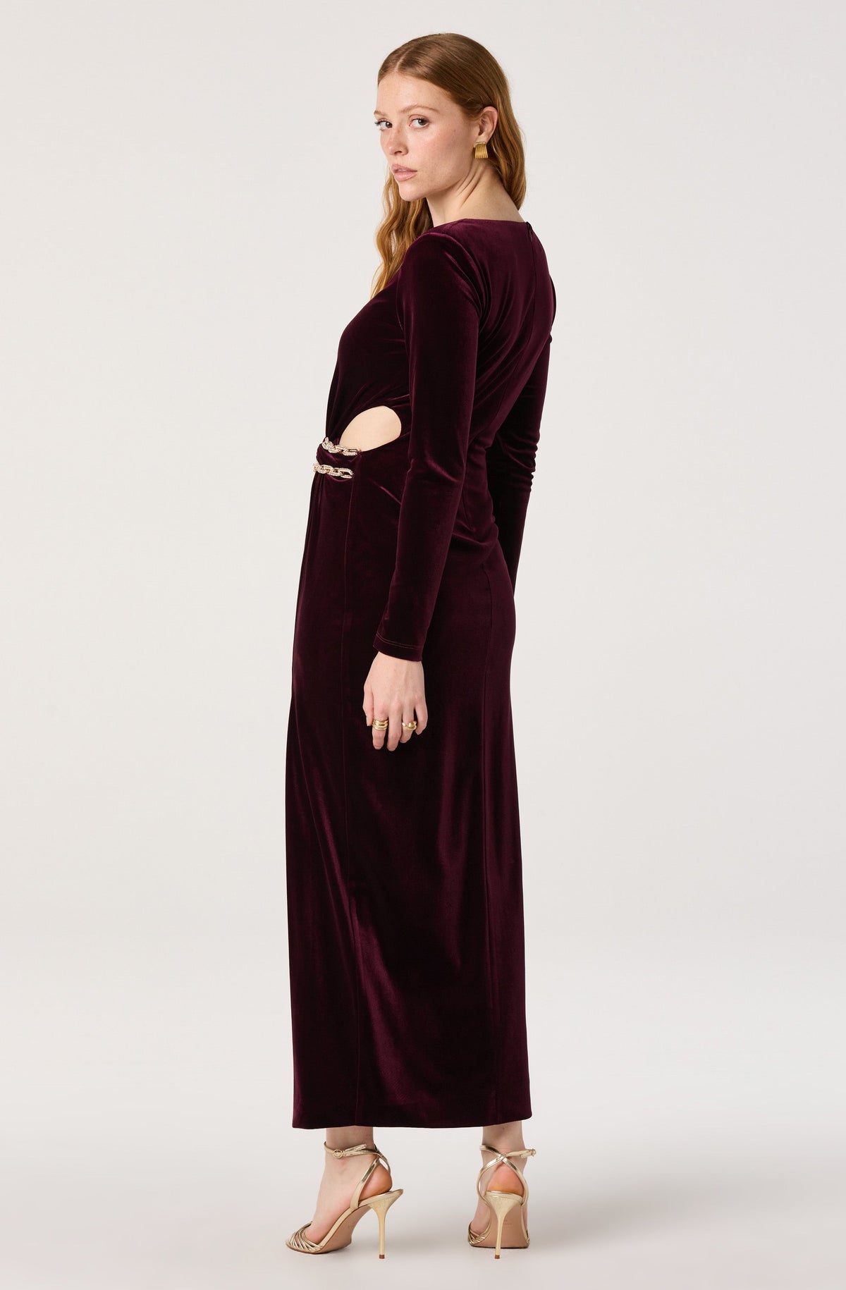 Berlinda Chain Cutout Velvet Maxi Dress