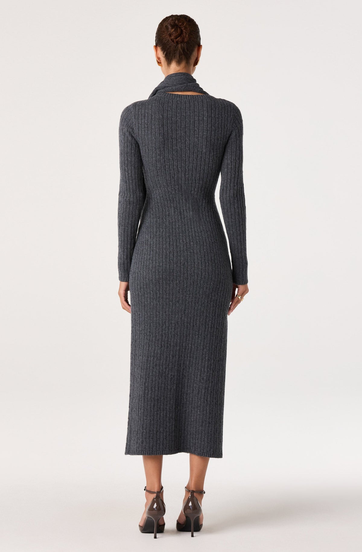 Tonianne Cable Knit Scarf Midi Dress