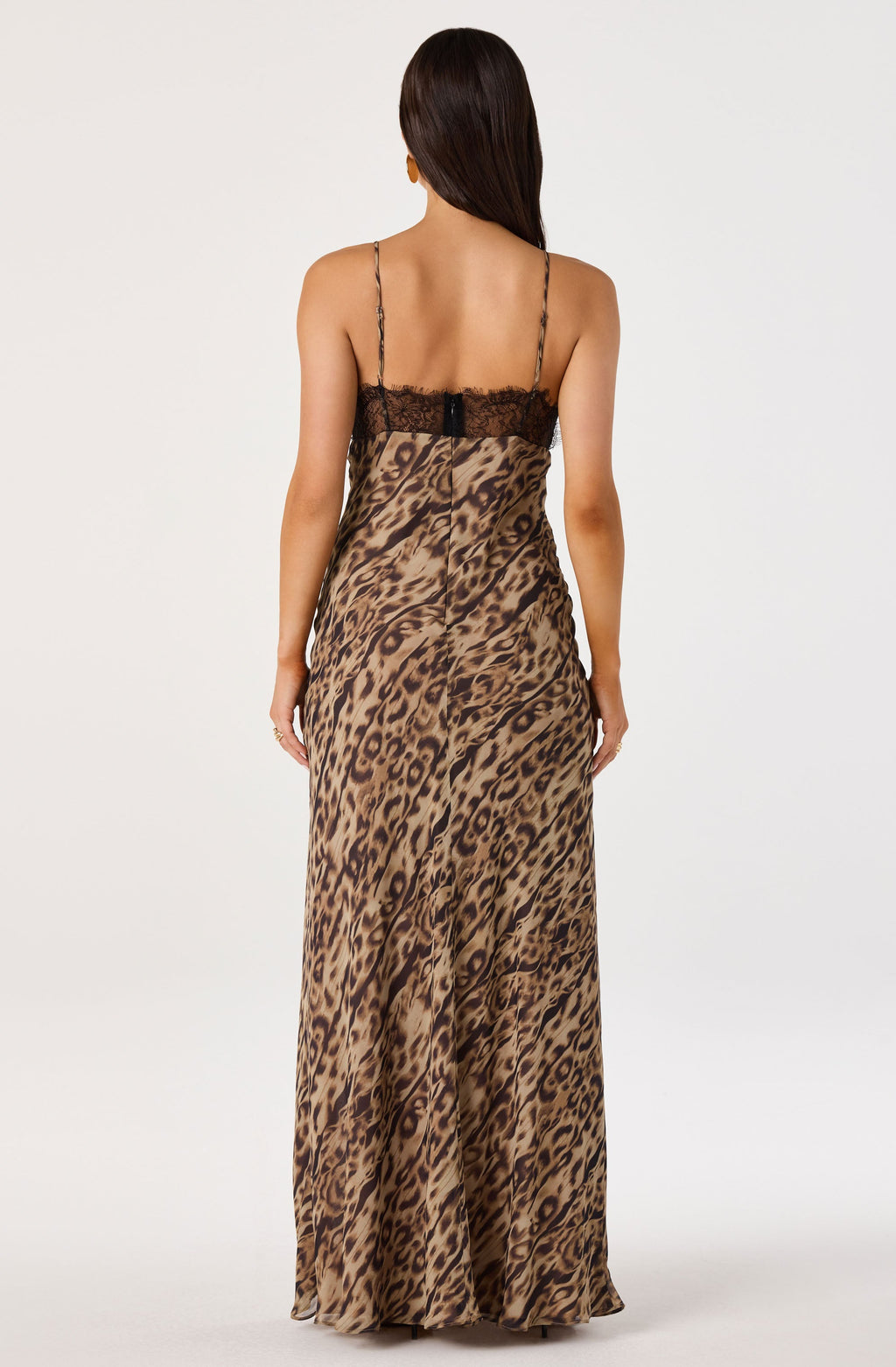 Xava Leopard Lace Chiffon Maxi Dress