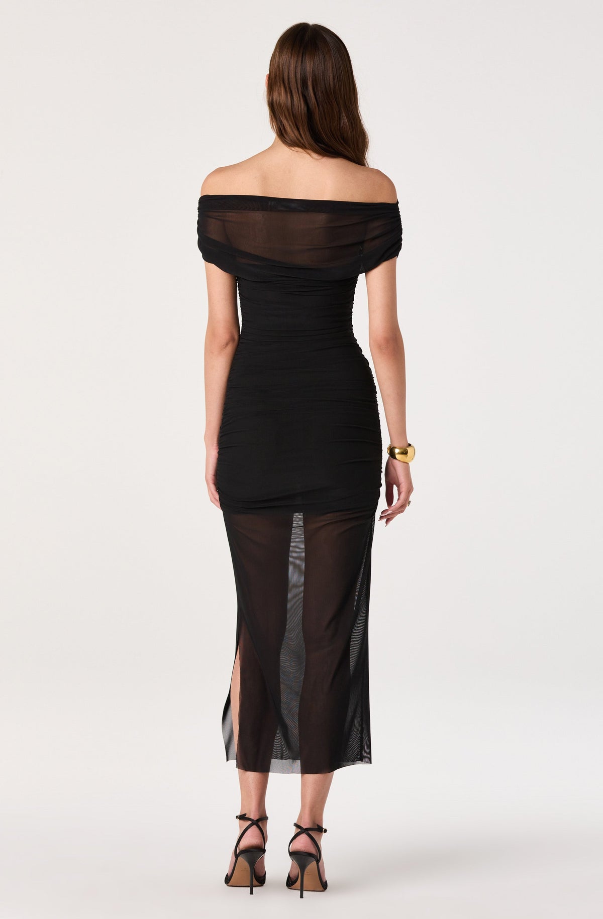 Belladonna Mesh Off Shoulder Maxi Dress