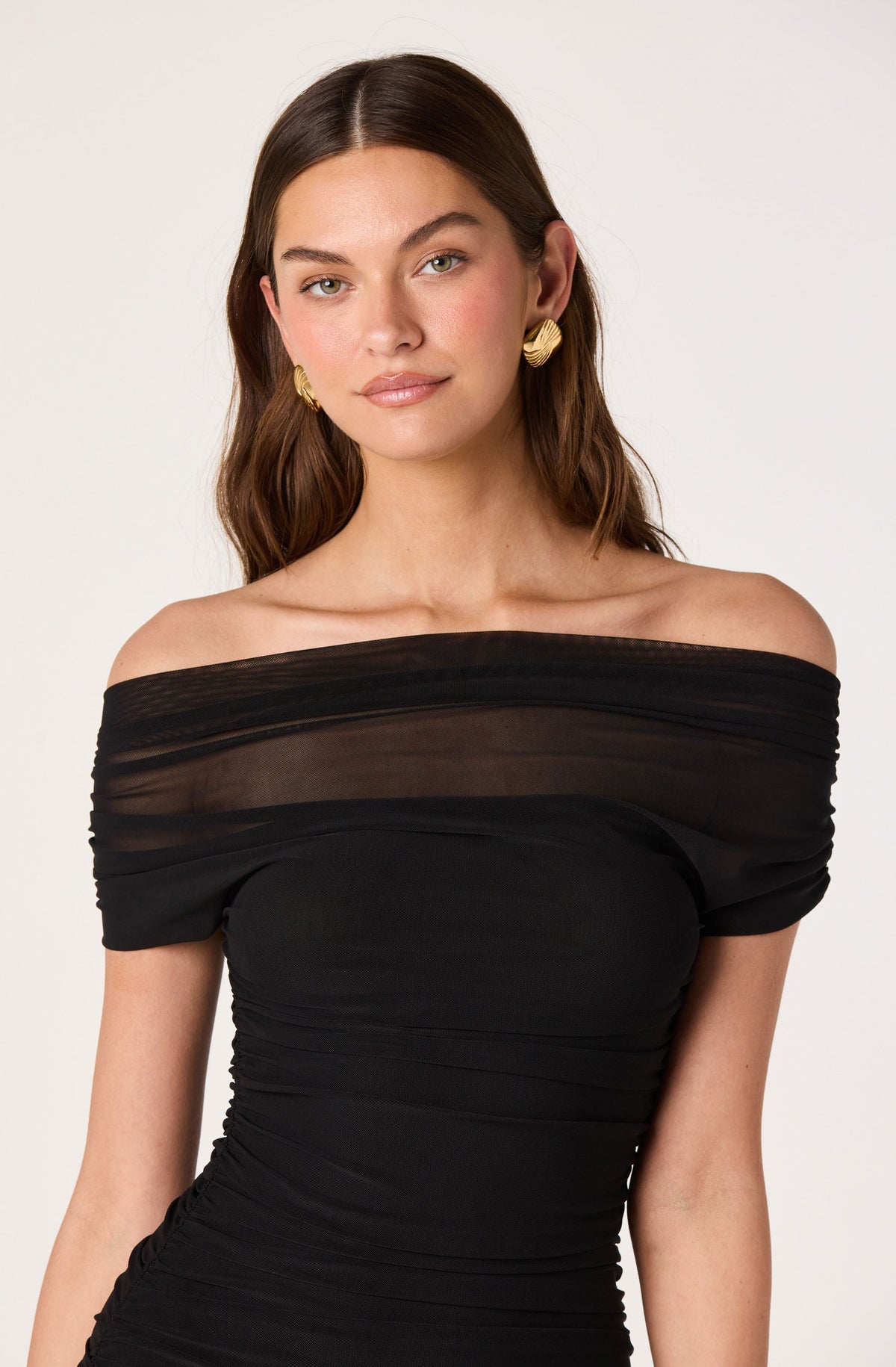Belladonna Mesh Off Shoulder Maxi Dress