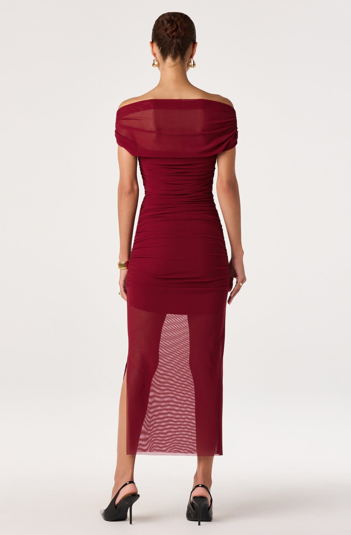 Belladonna Mesh Off Shoulder Maxi Dress