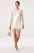 Opaline Beaded Fringe Sequin Mini Dress
