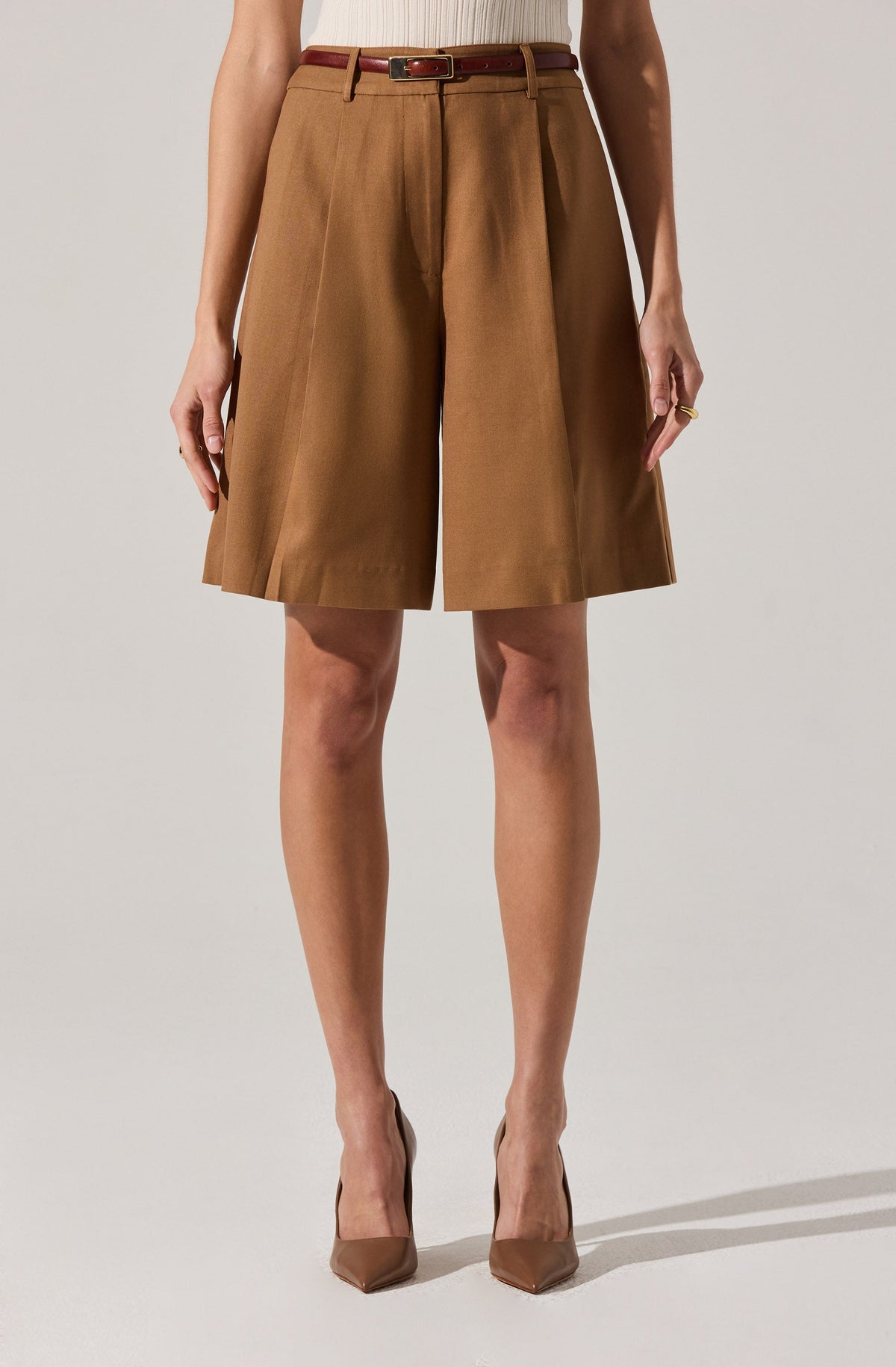 Quillie Pleated Tailored Bermuda Shorts