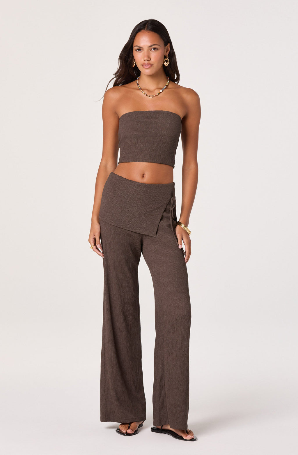 Kyara Skirt-Panel Wide Leg Pants