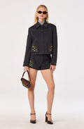 Jalen Embroidered High-Rise Shorts