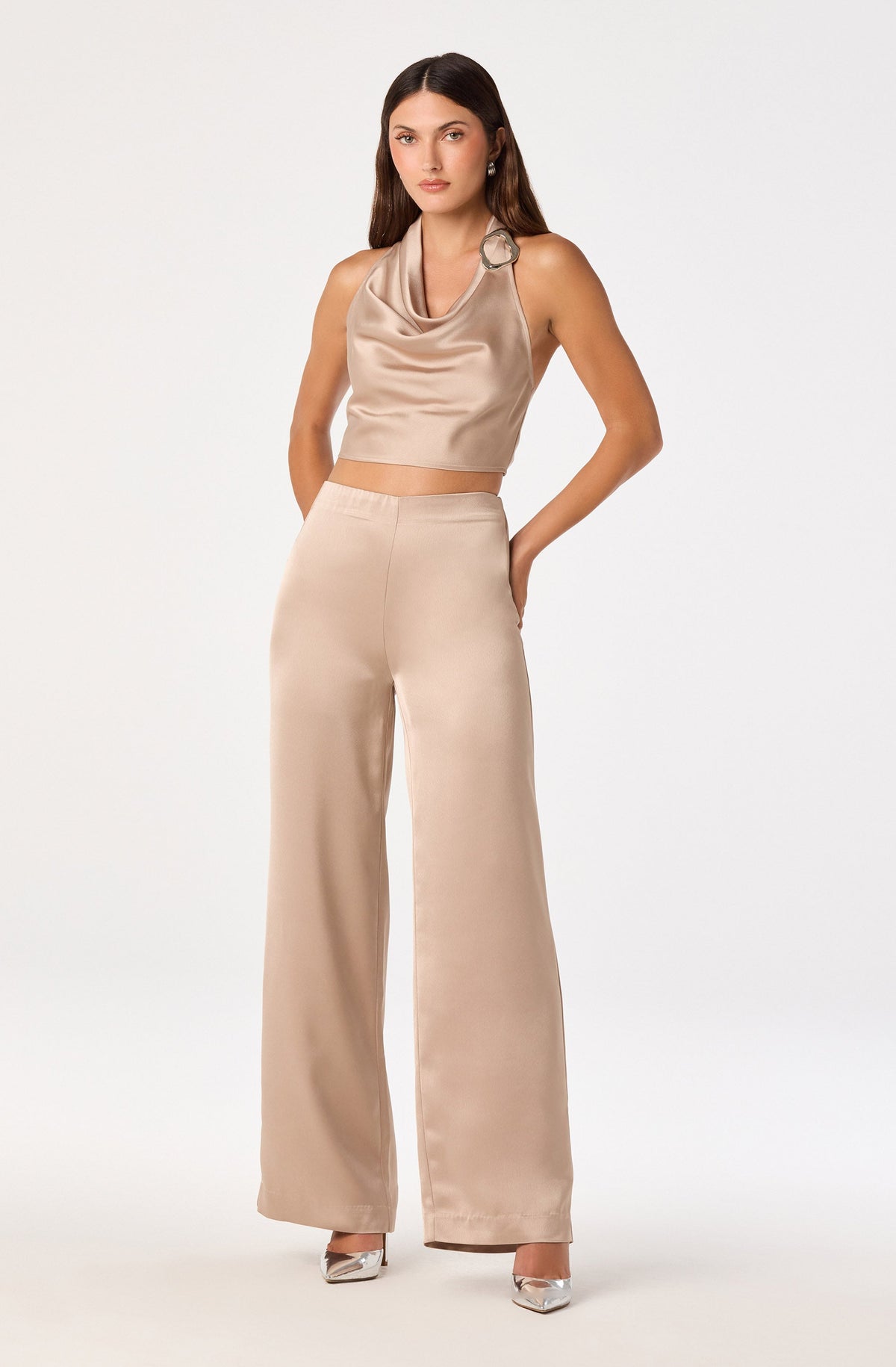 Ivana Satin Wide Leg Pants