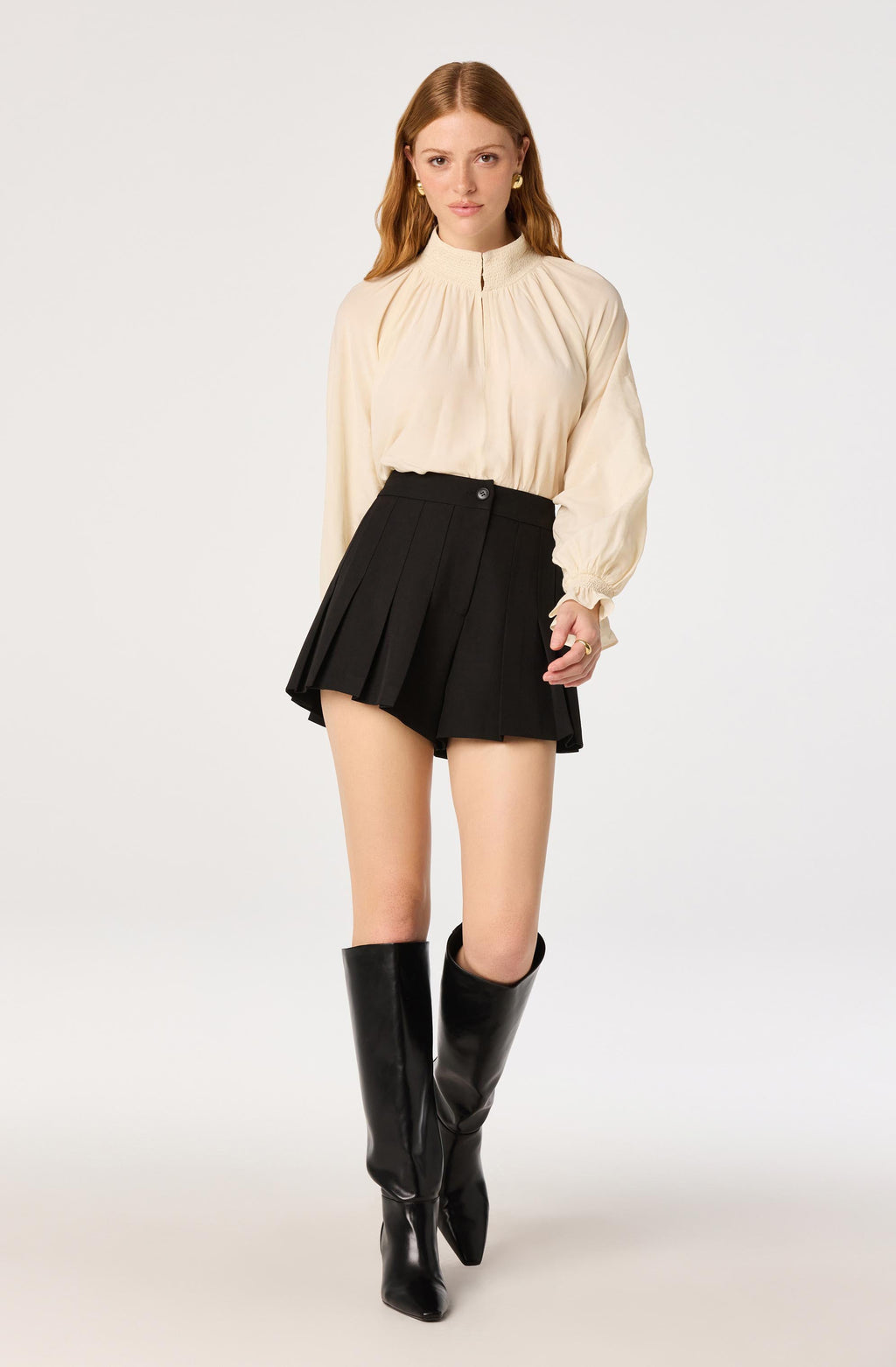 Paola Pleated Mini Shorts