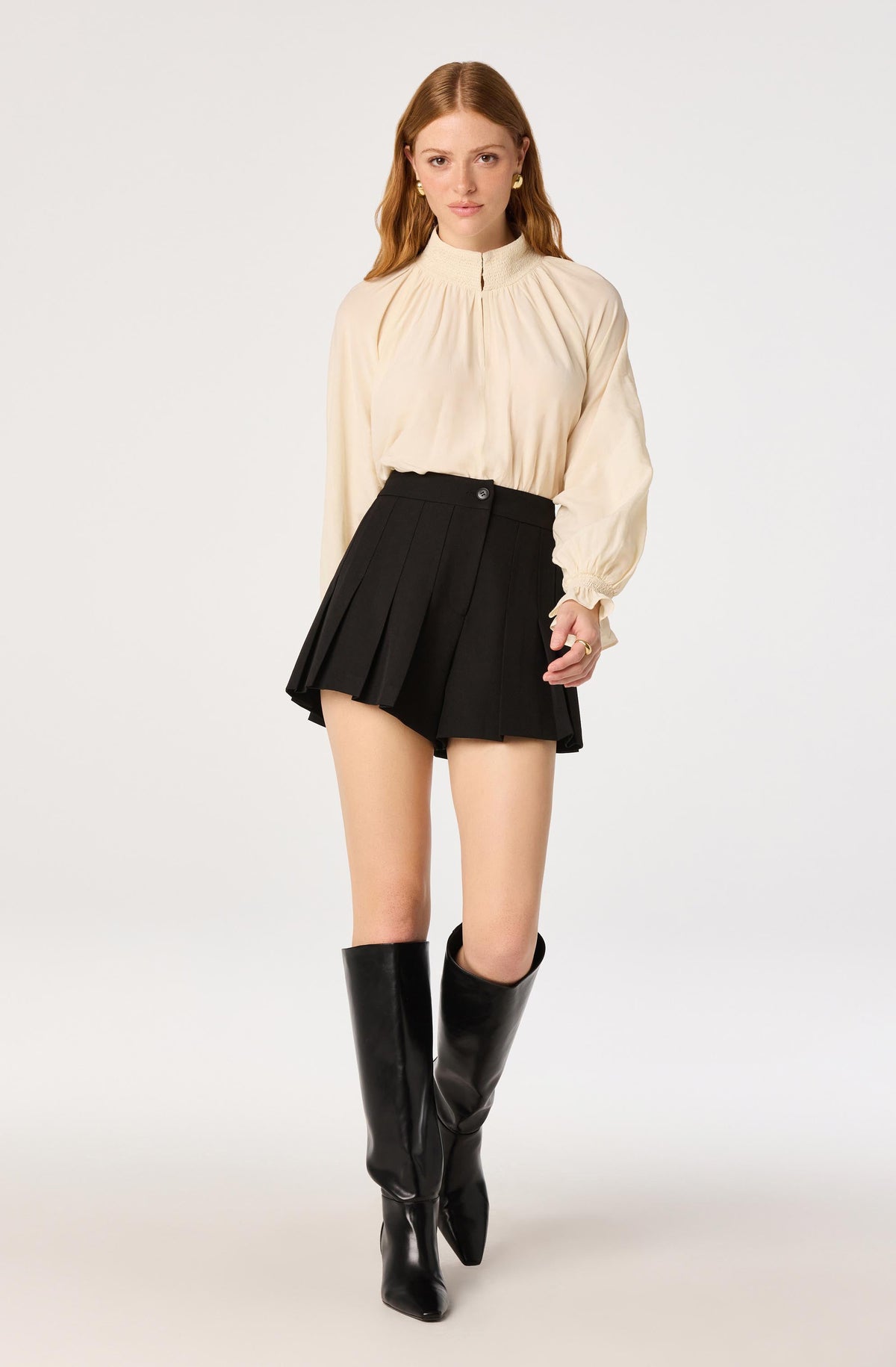 Paola Pleated Mini Shorts