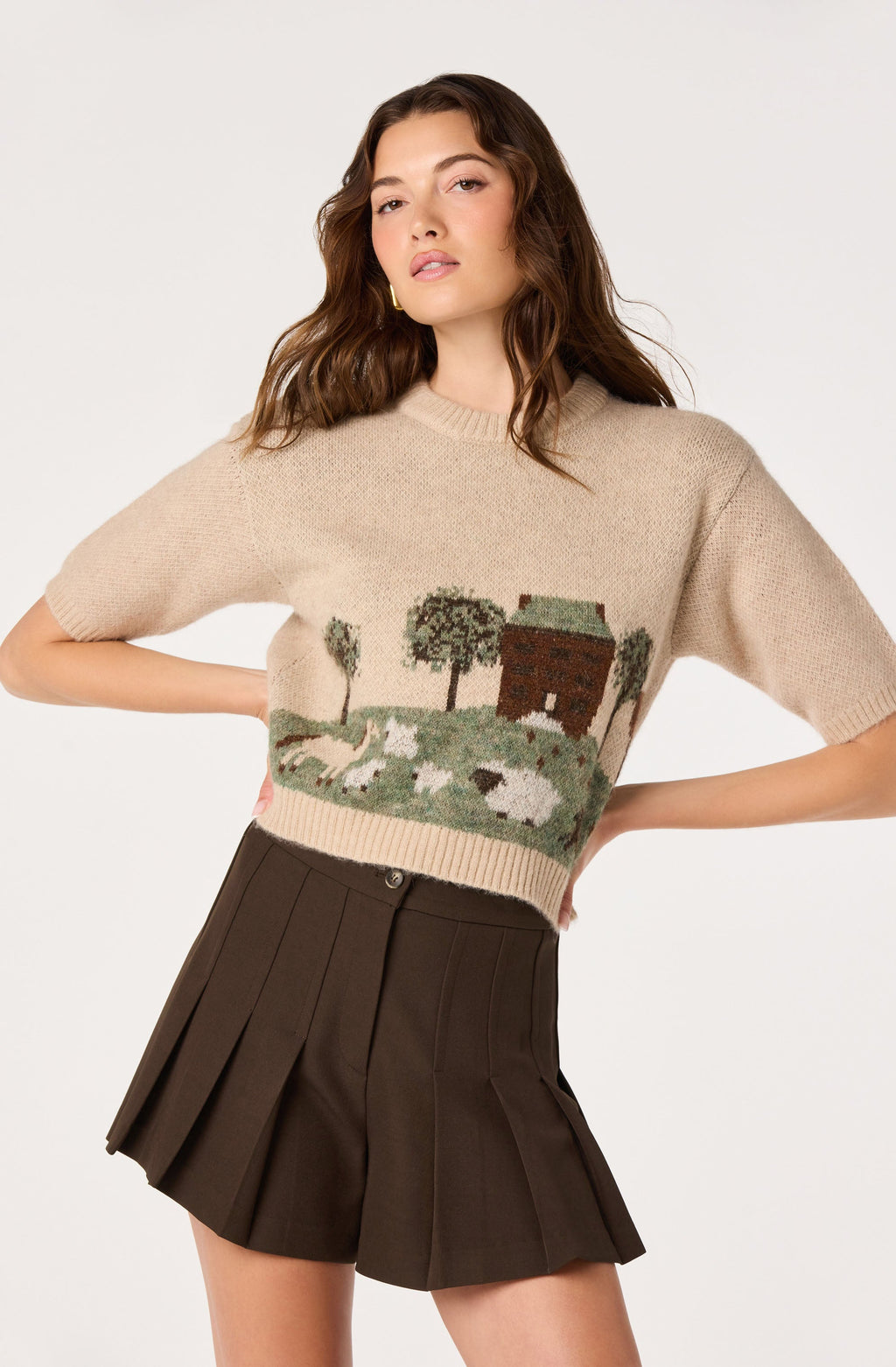 Paola Pleated Mini Shorts