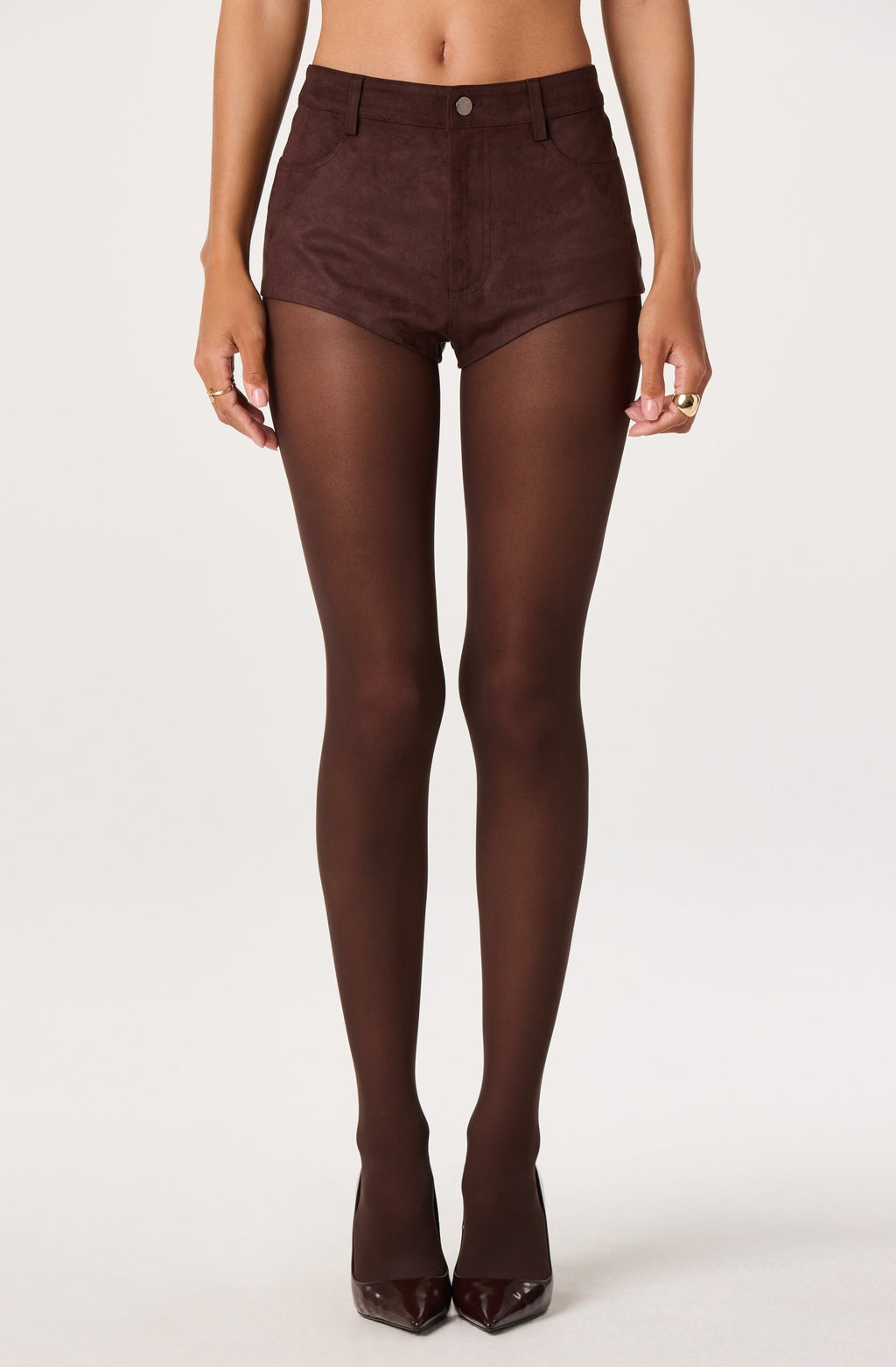 Henny Faux Suede Micro Mini Shorts