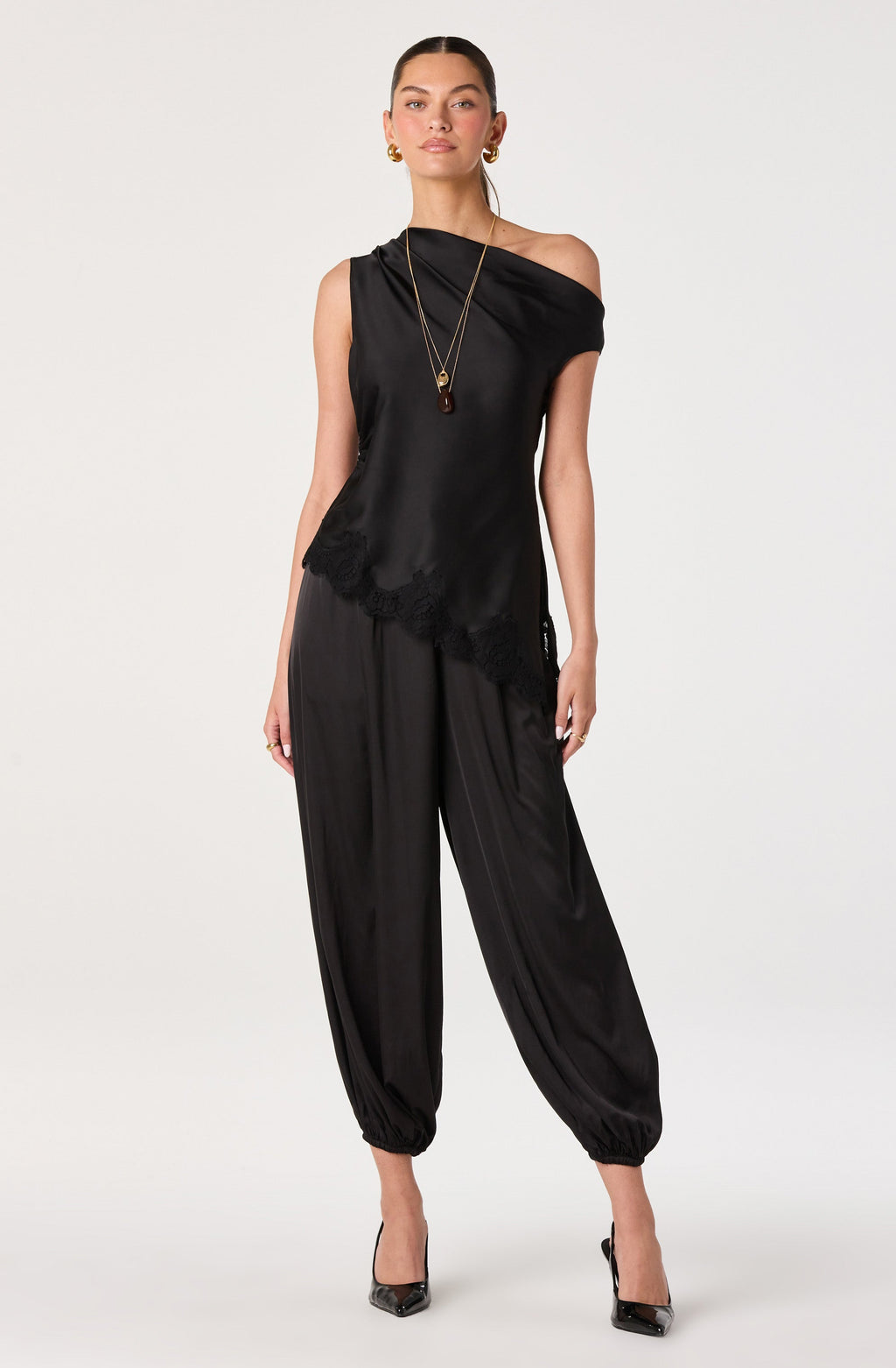 Airen Satin Drawstring Balloon Pants
