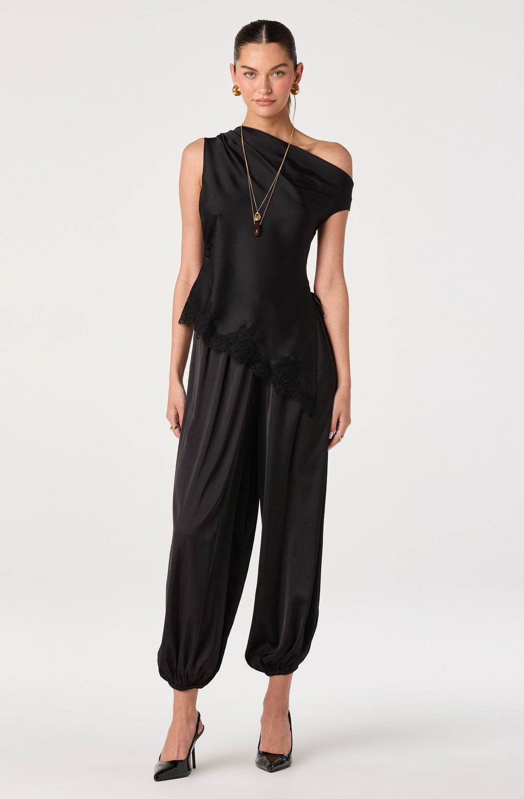 Airen Satin Drawstring Balloon Pants