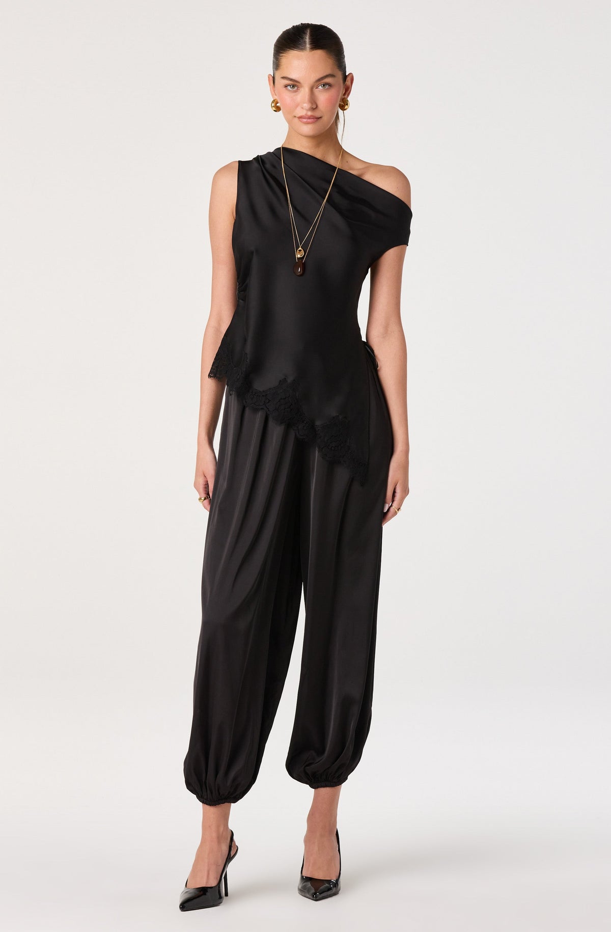 Airen Satin Drawstring Balloon Pants