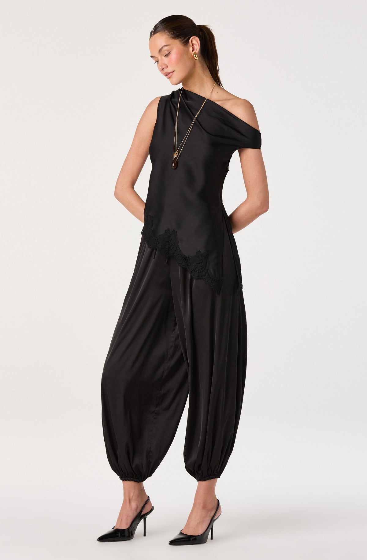 Airen Satin Drawstring Balloon Pants