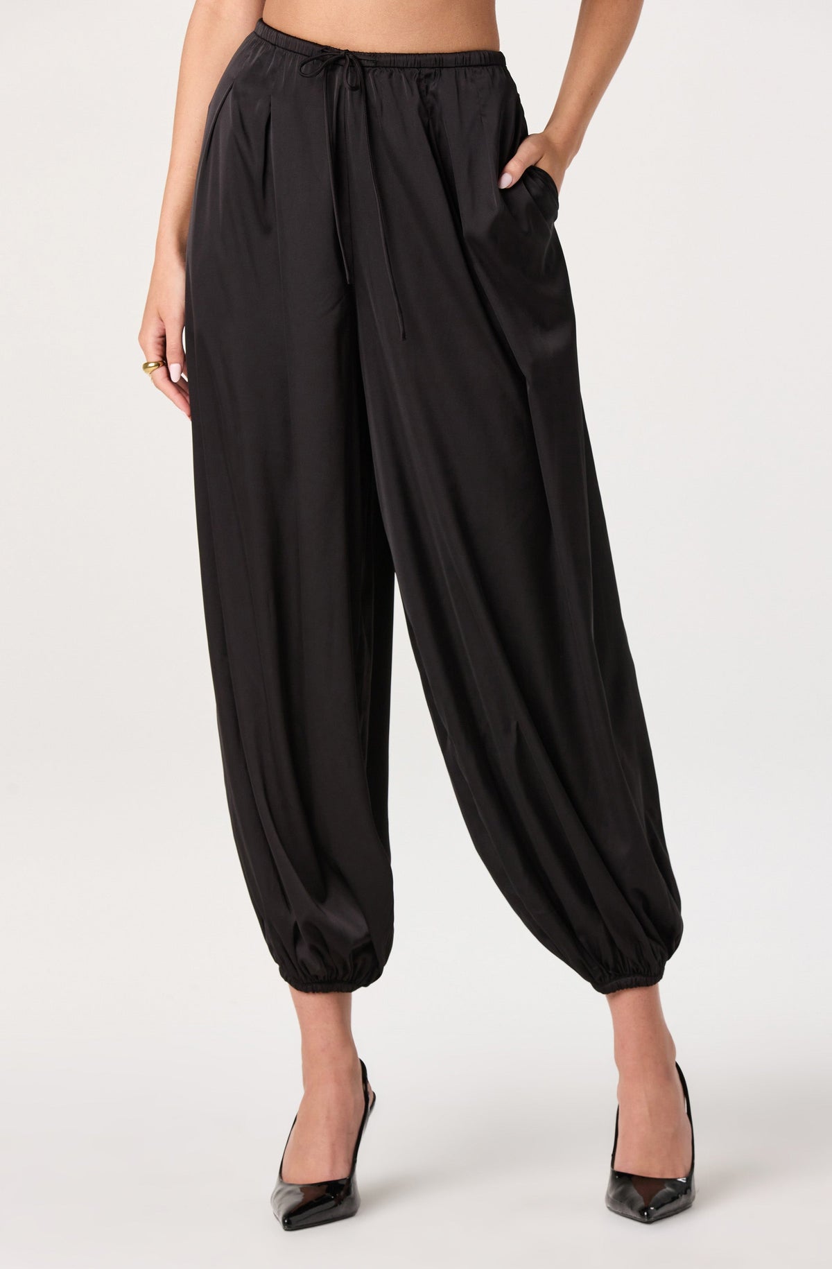 Airen Satin Drawstring Balloon Pants
