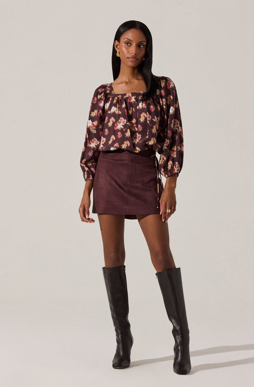 Laudine Faux Suede Mini Skirt