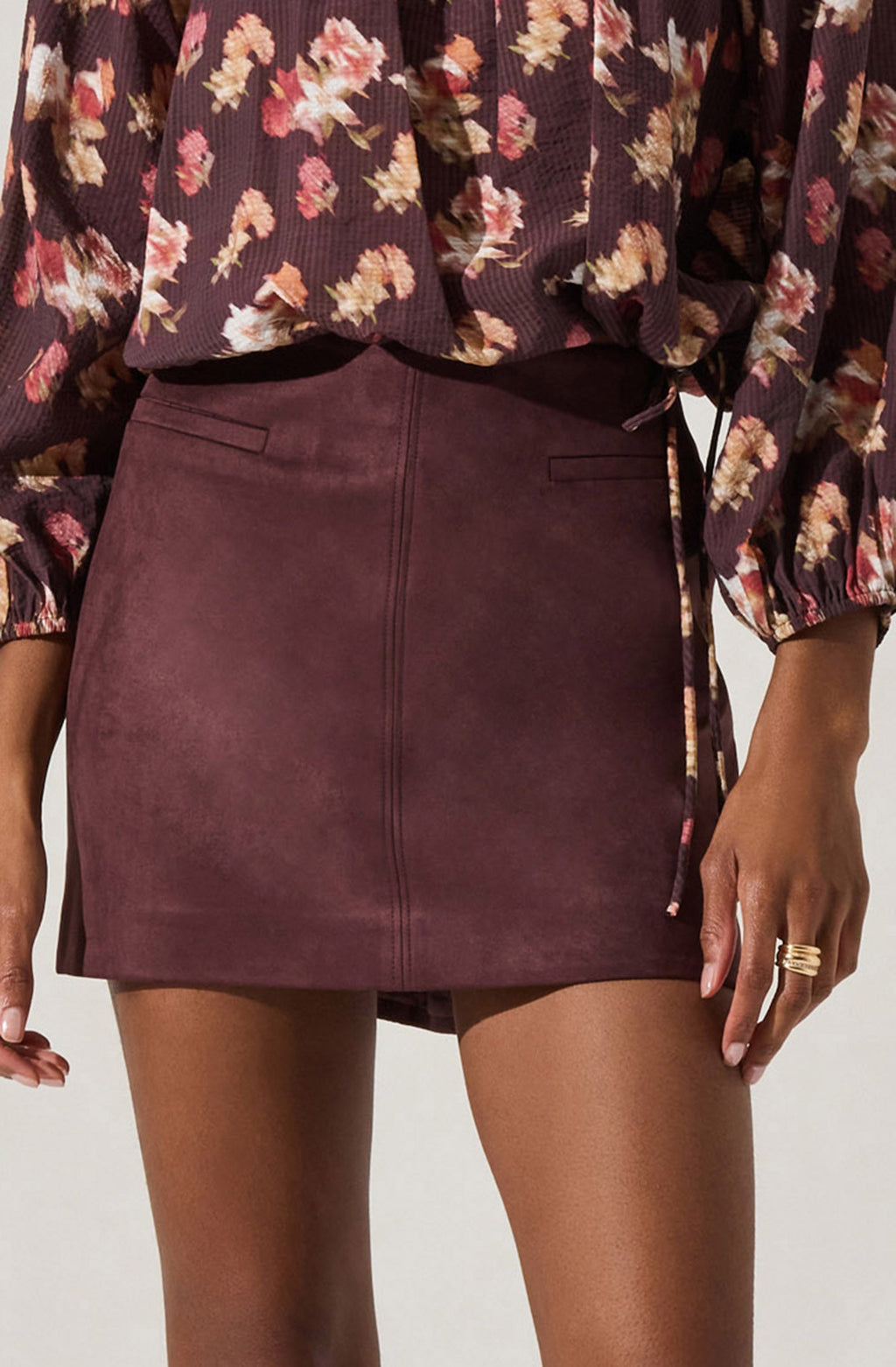Laudine Faux Suede Mini Skirt