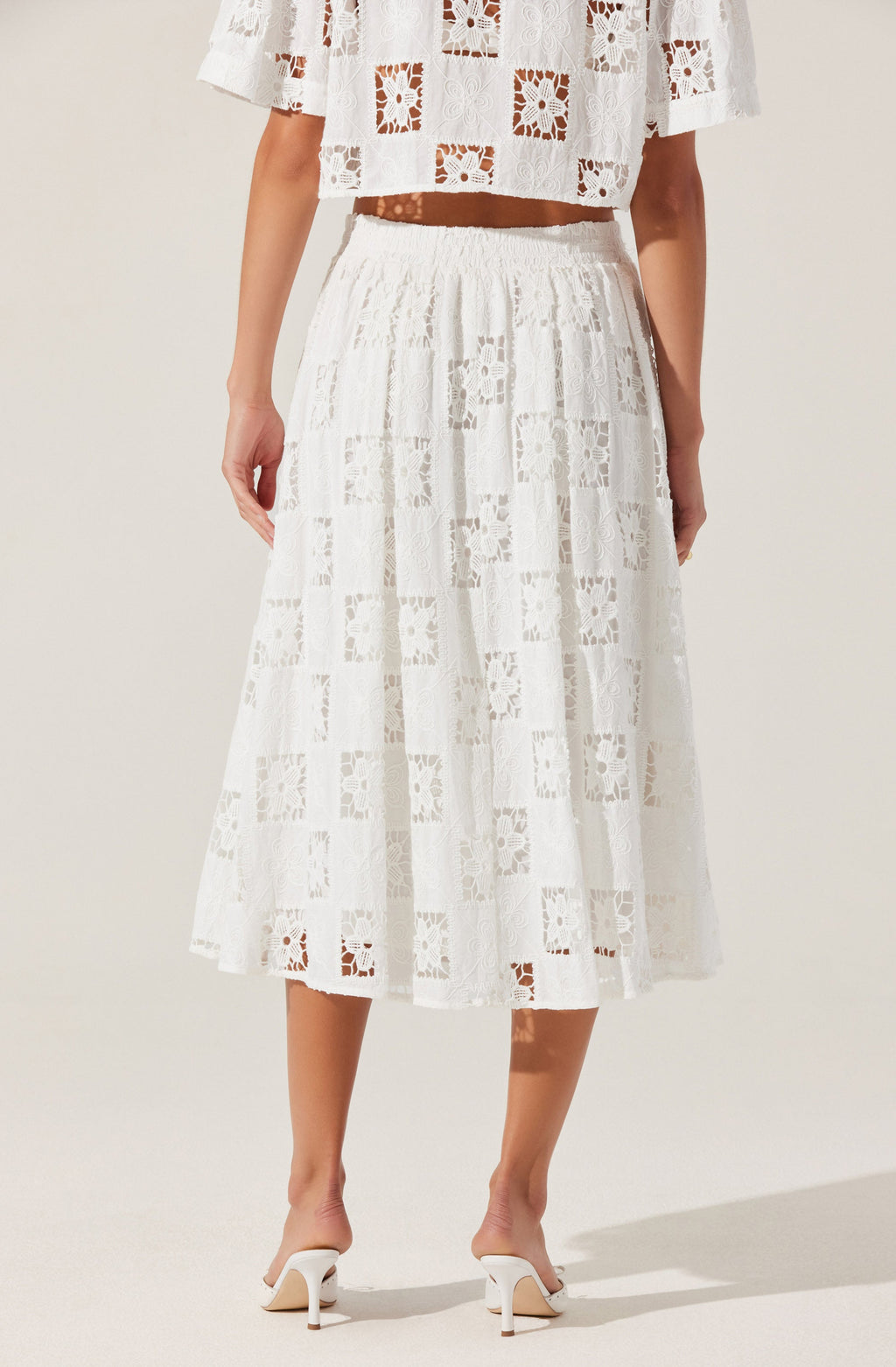 Andolina Crochet Lace Midi Skirt