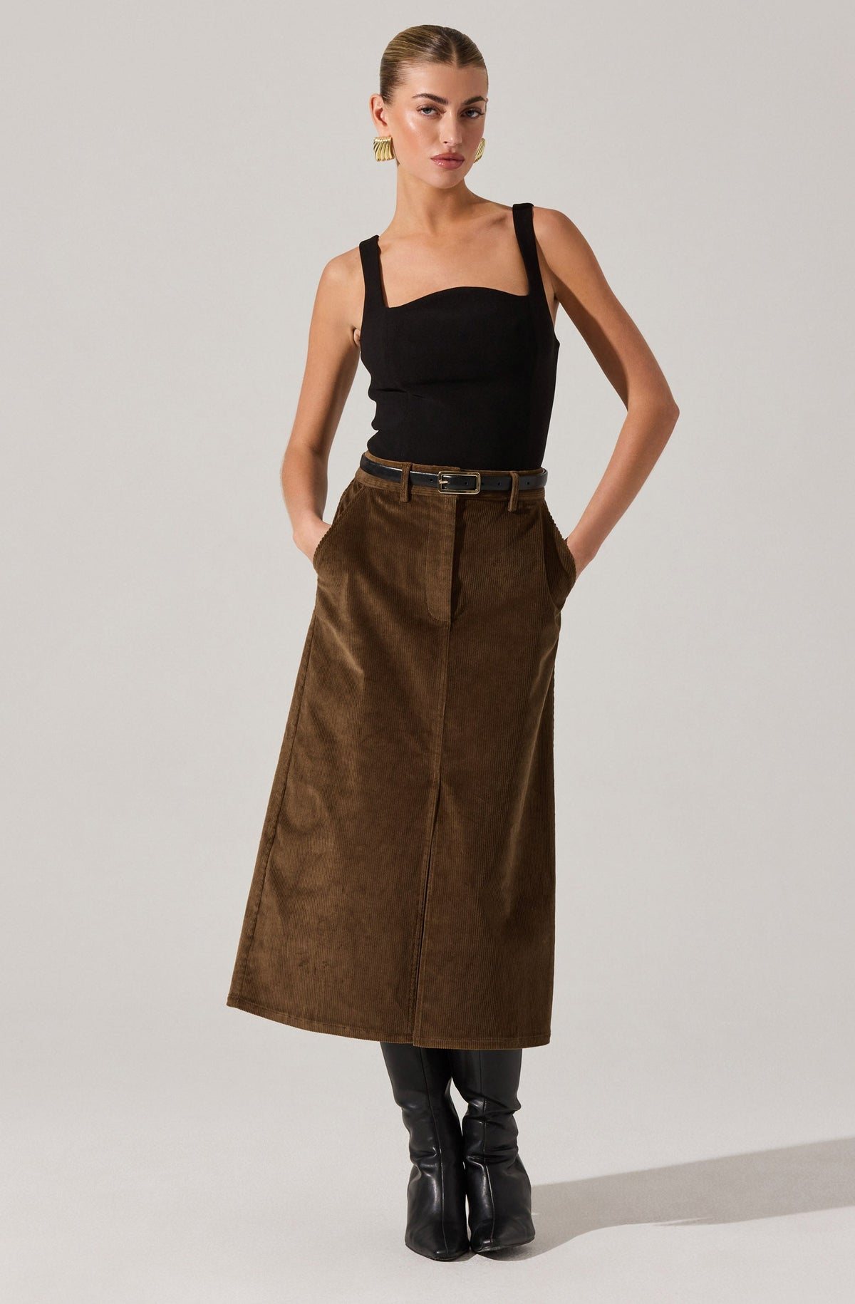 Rielle Corduroy Pencil Skirt