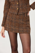 Kyleigh Plaid Tweed Mini Skirt