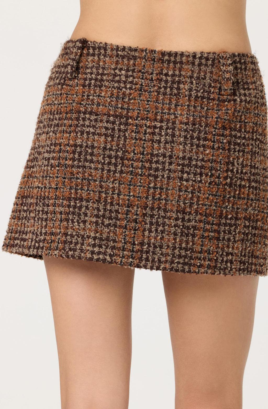 Kyleigh Plaid Tweed Mini Skirt