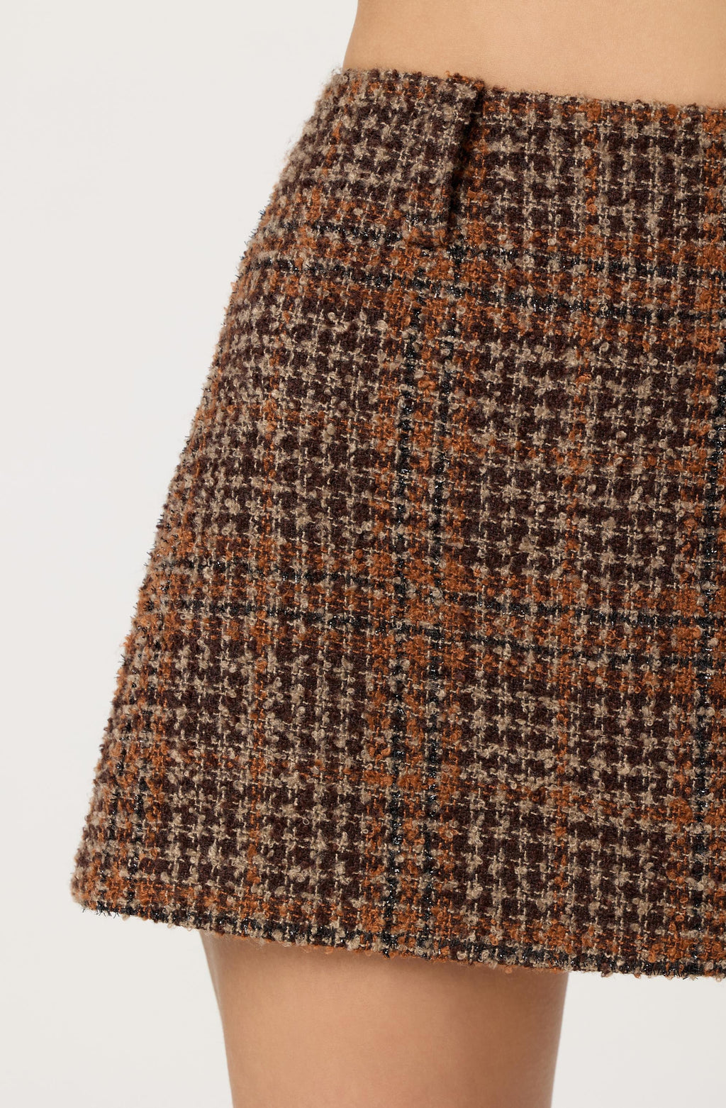 Kyleigh Plaid Tweed Mini Skirt