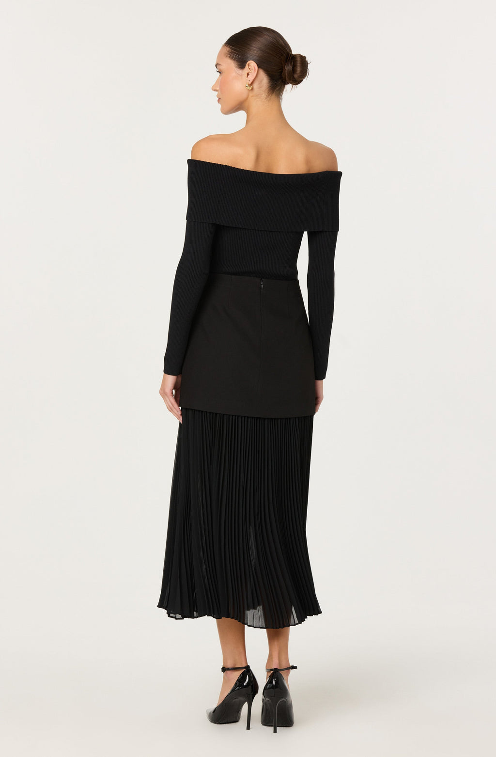 Deaile Contrast Layered Pleated Skirt