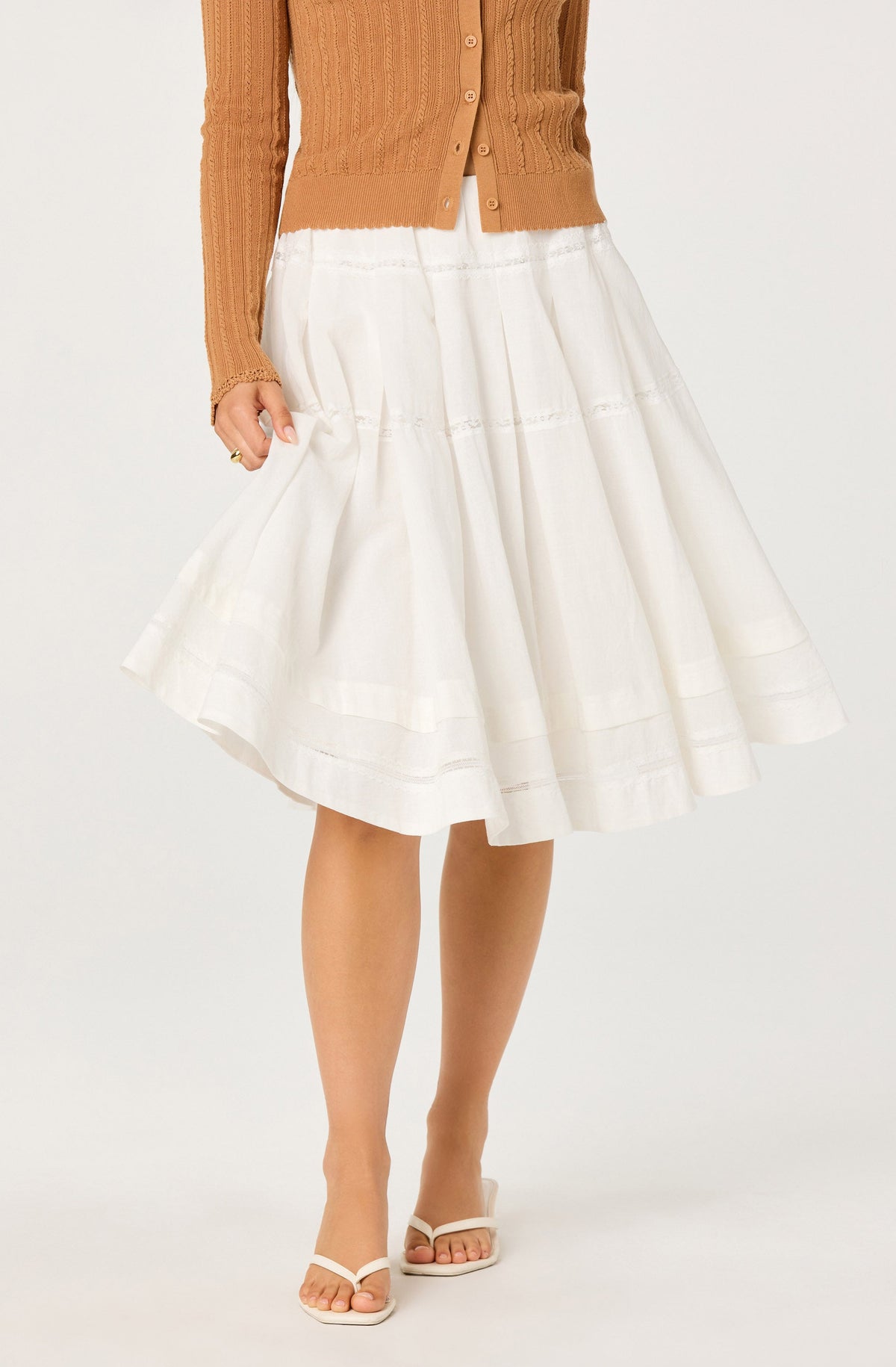 Wrenlee Embroidered Midi Skirt