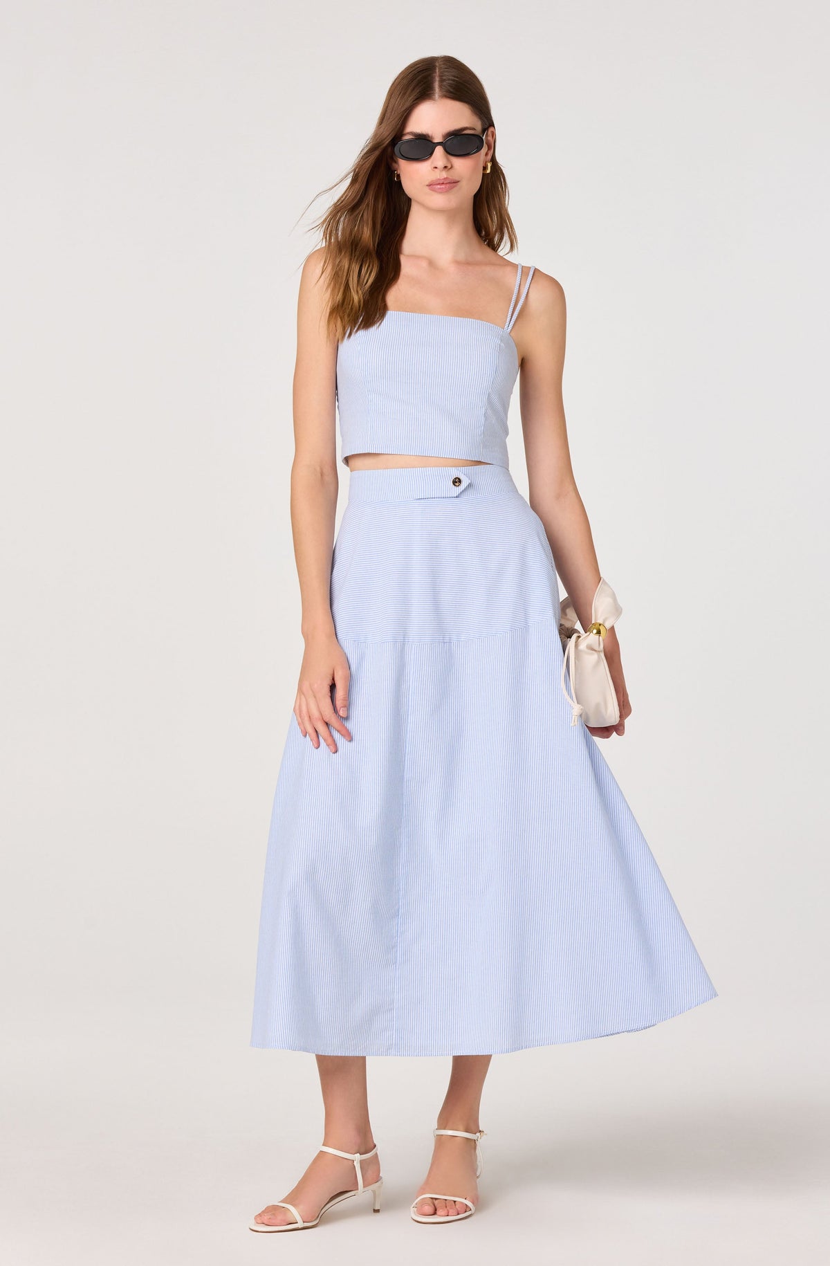 Azzura Striped Midi Skirt