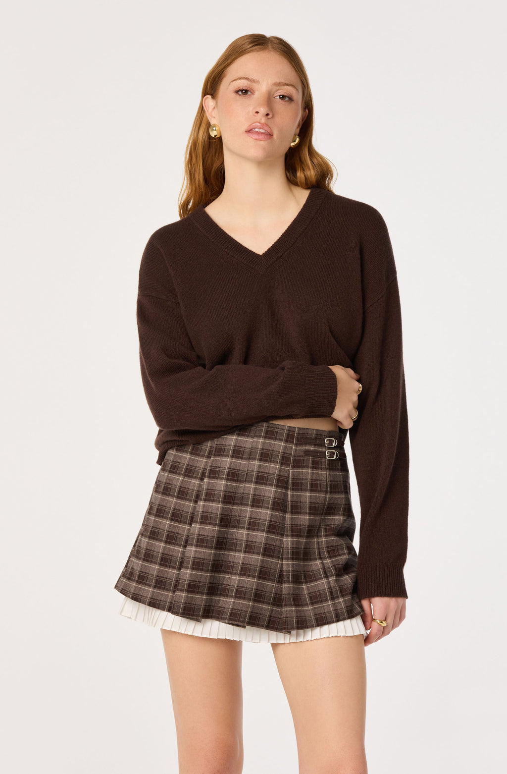 Melian Plaid Pleated Skirt