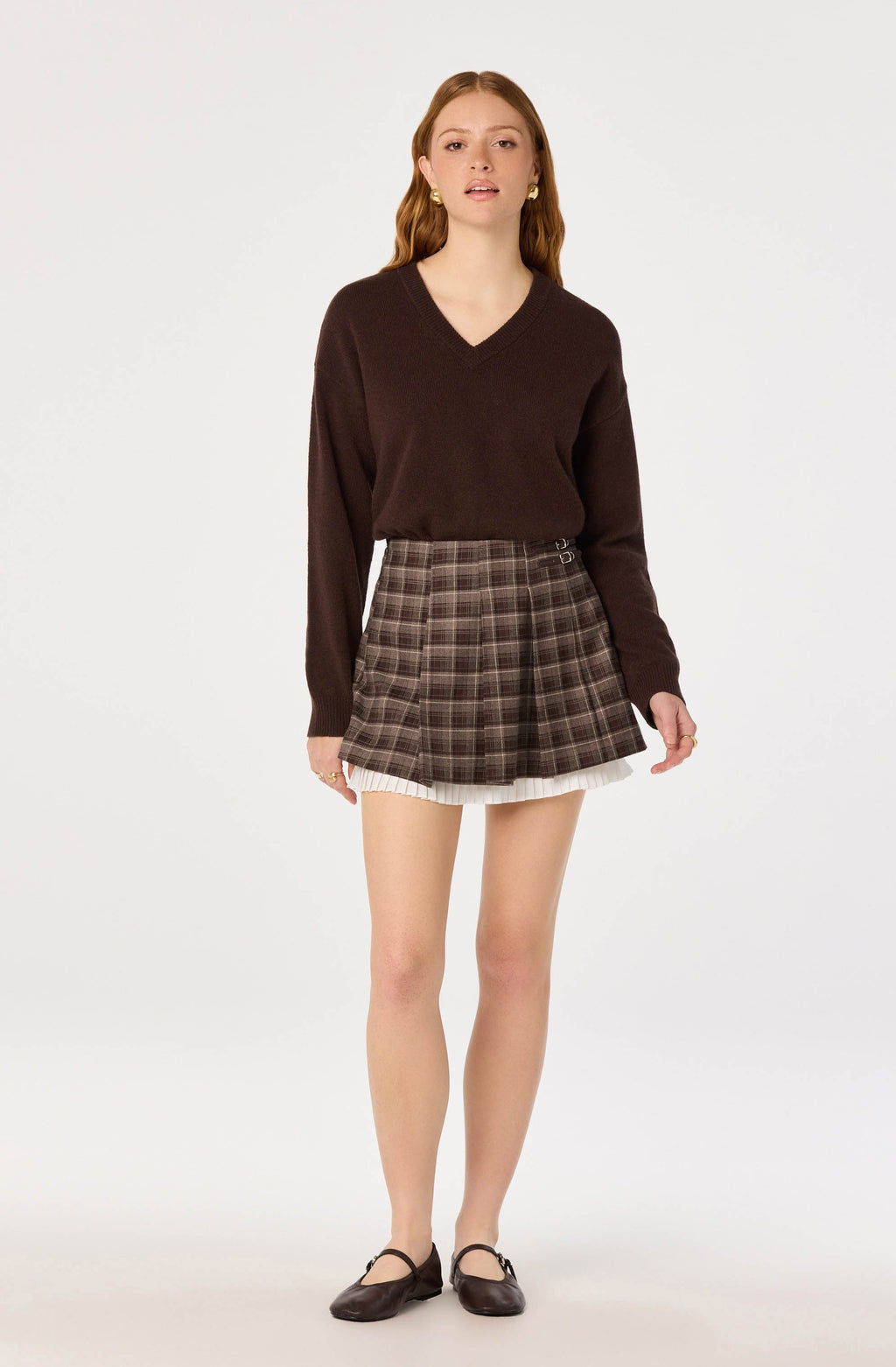 Melian Plaid Pleated Skirt