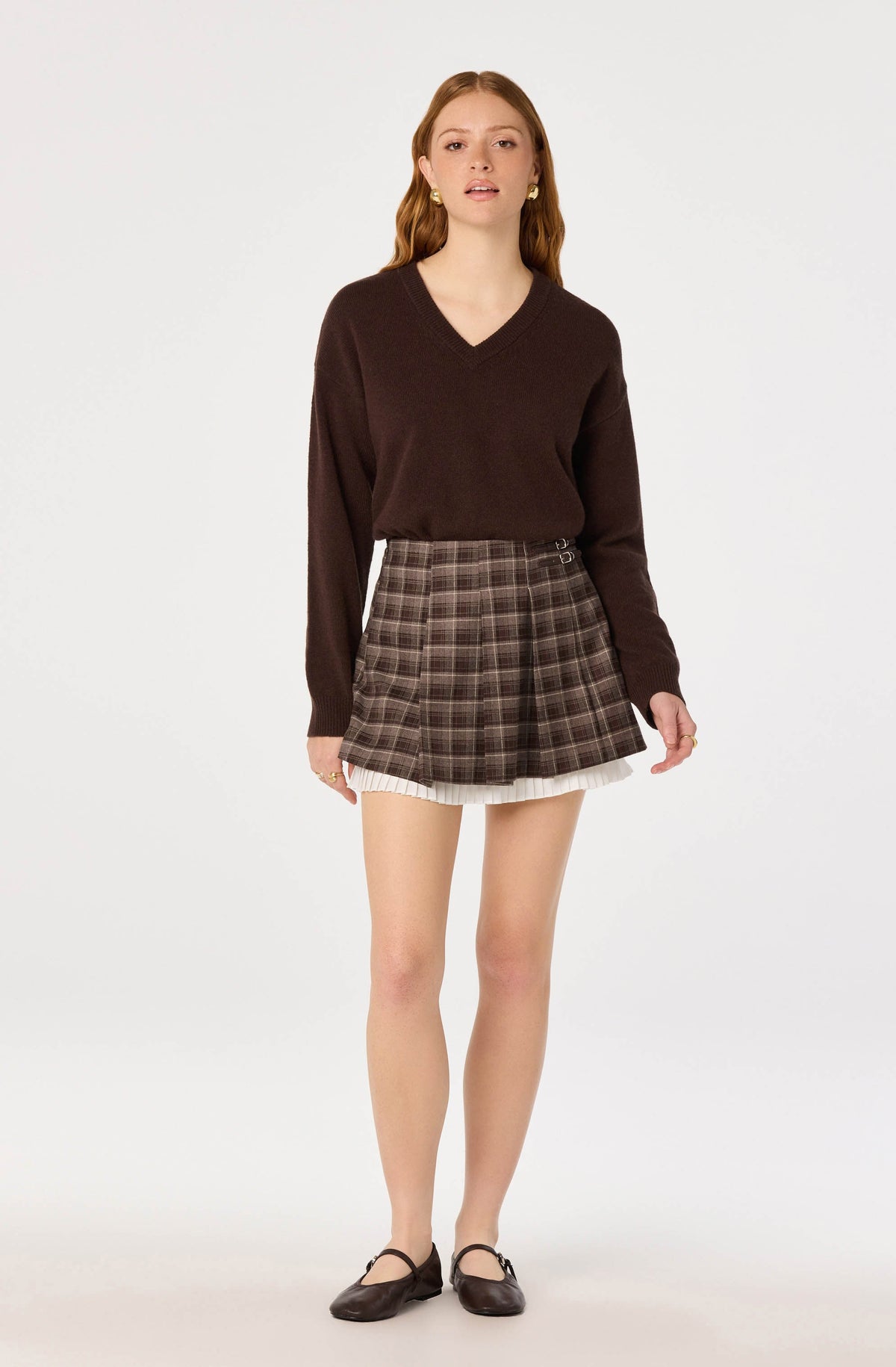 Melian Plaid Pleated Skirt