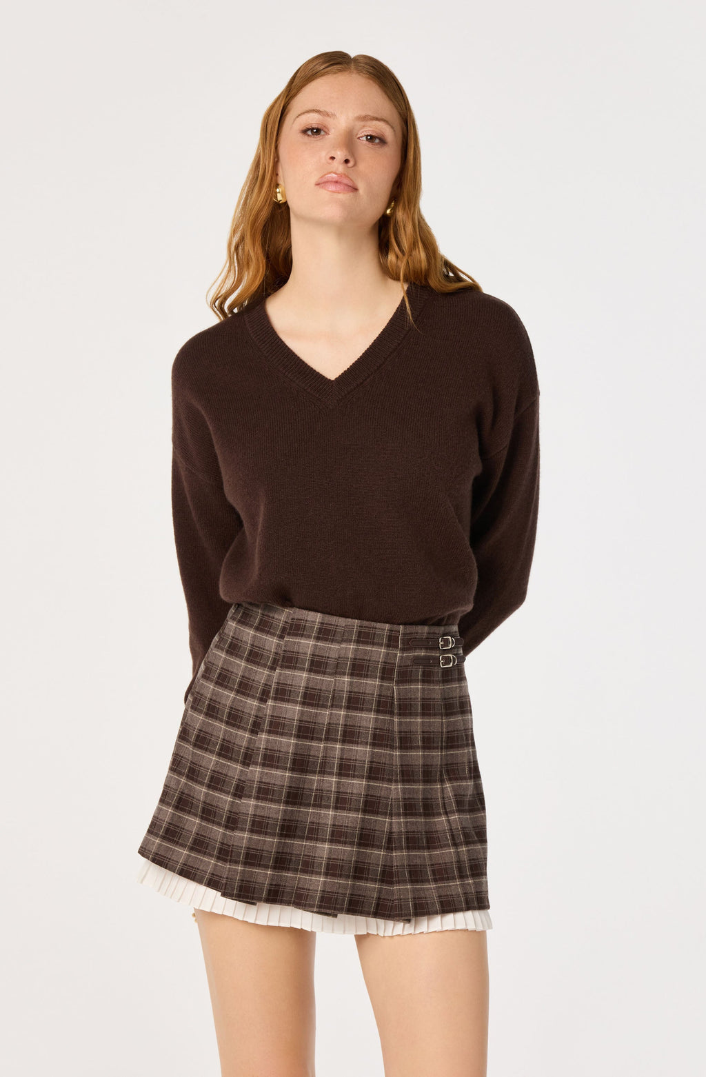 Melian Plaid Pleated Skirt