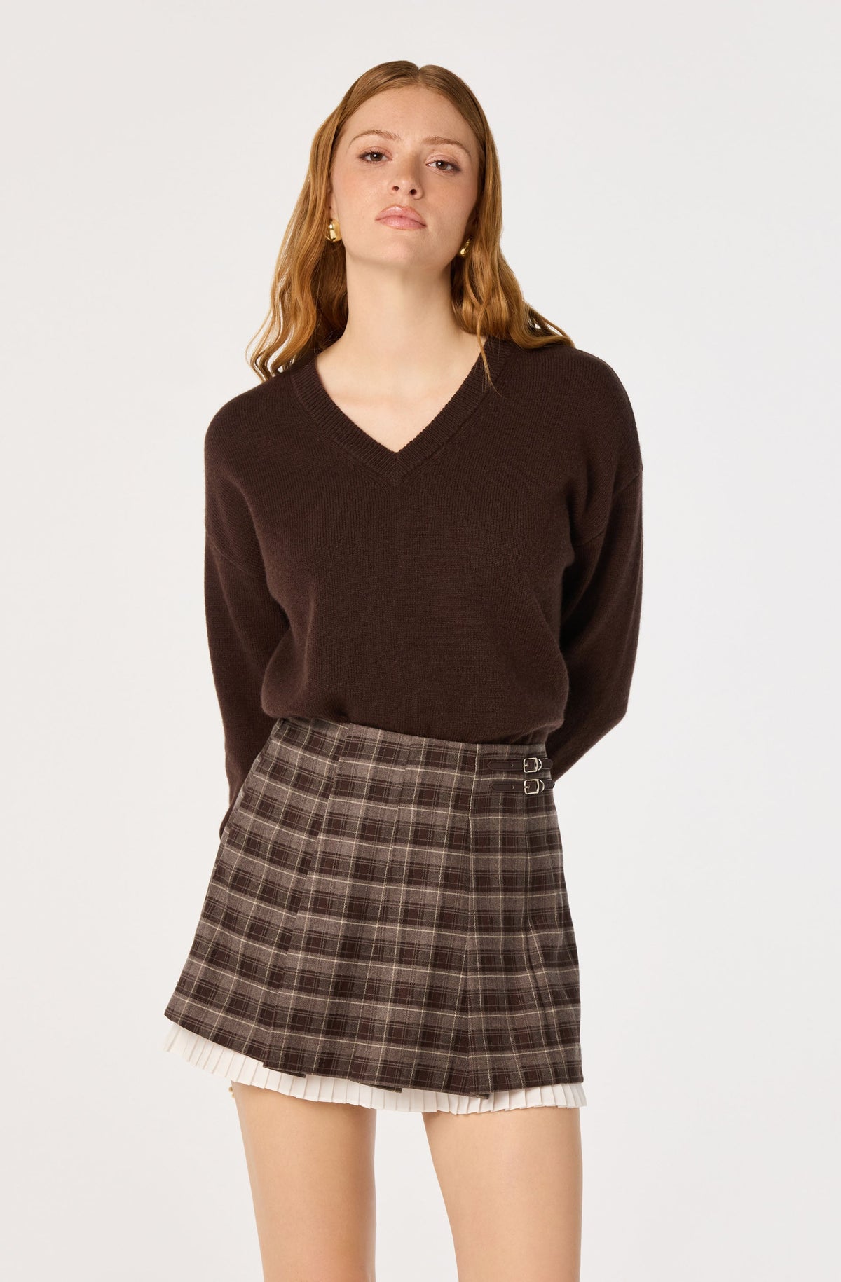 Melian Plaid Pleated Skirt