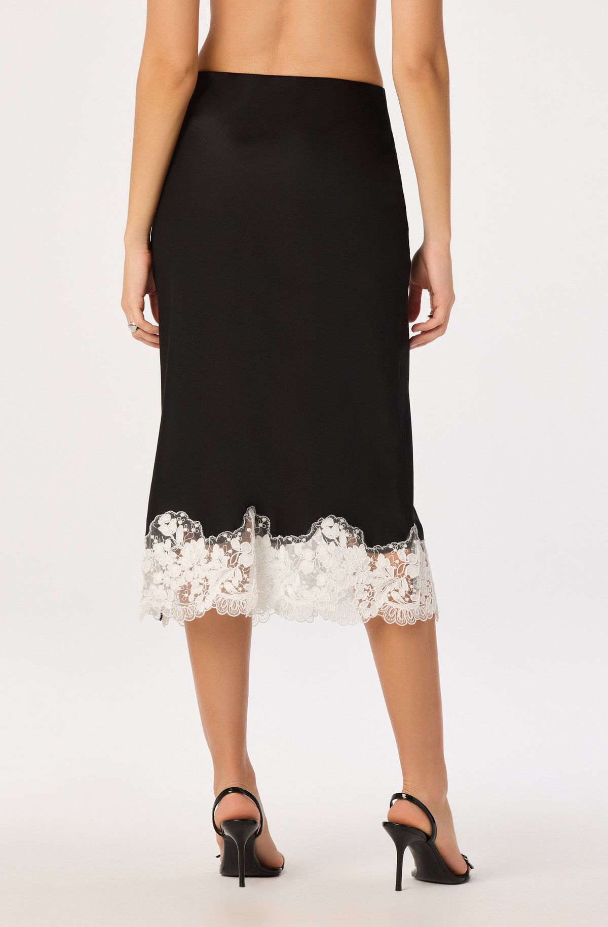 Shantel Lace-Trim Midi Skirt